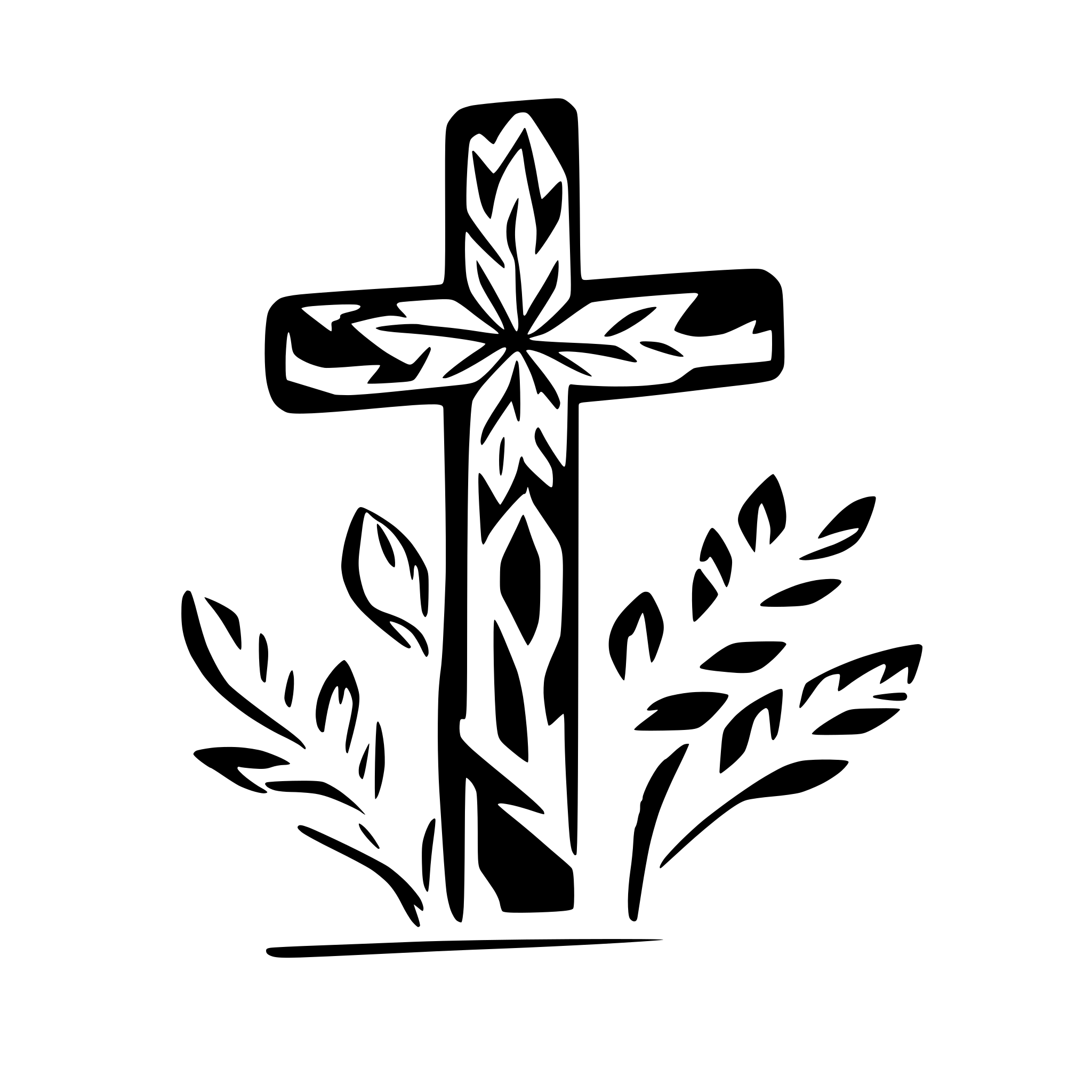 AI-generated SVG of a easter cross and flowers