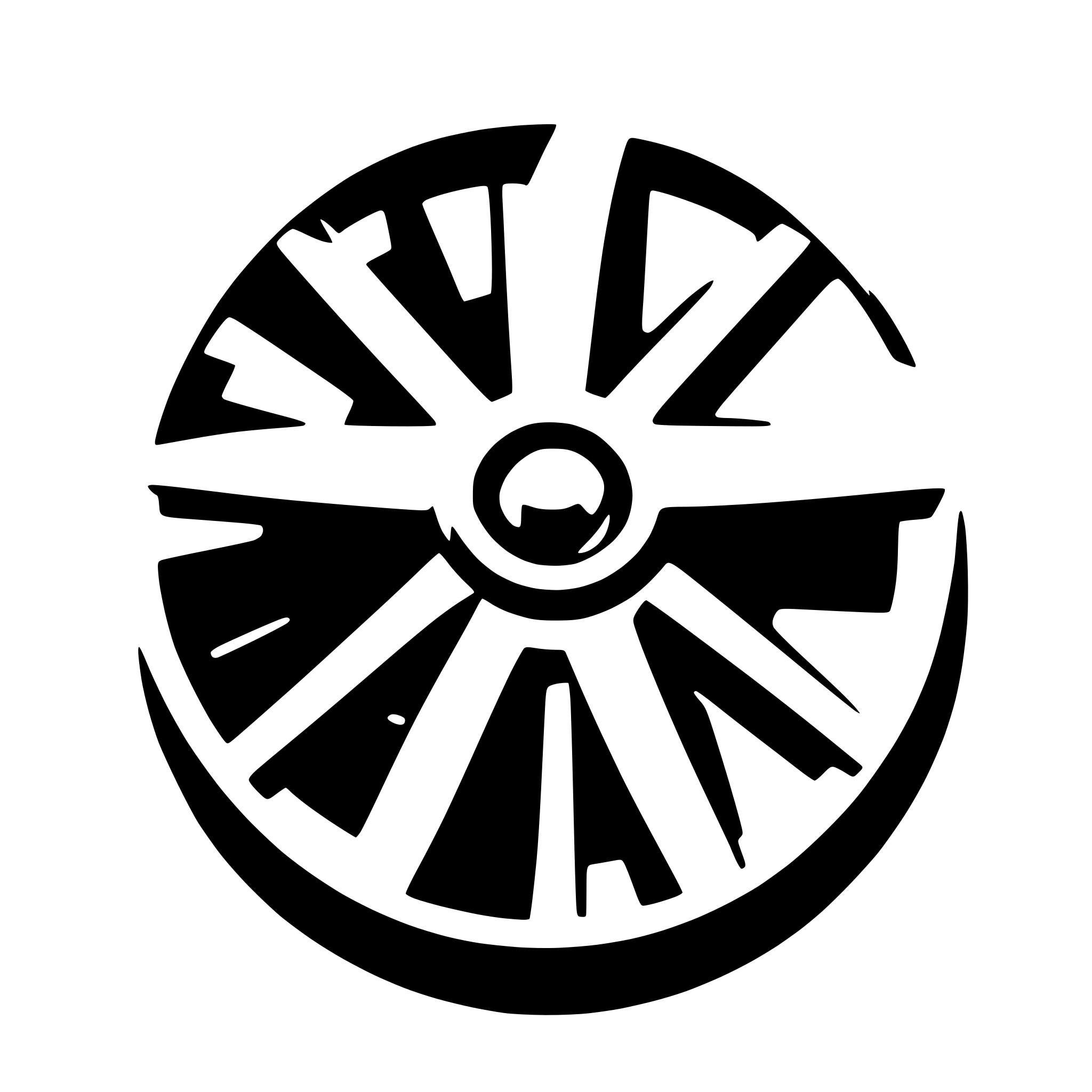 AI-generated SVG of a A icon that looks like a gear wheel and a disc