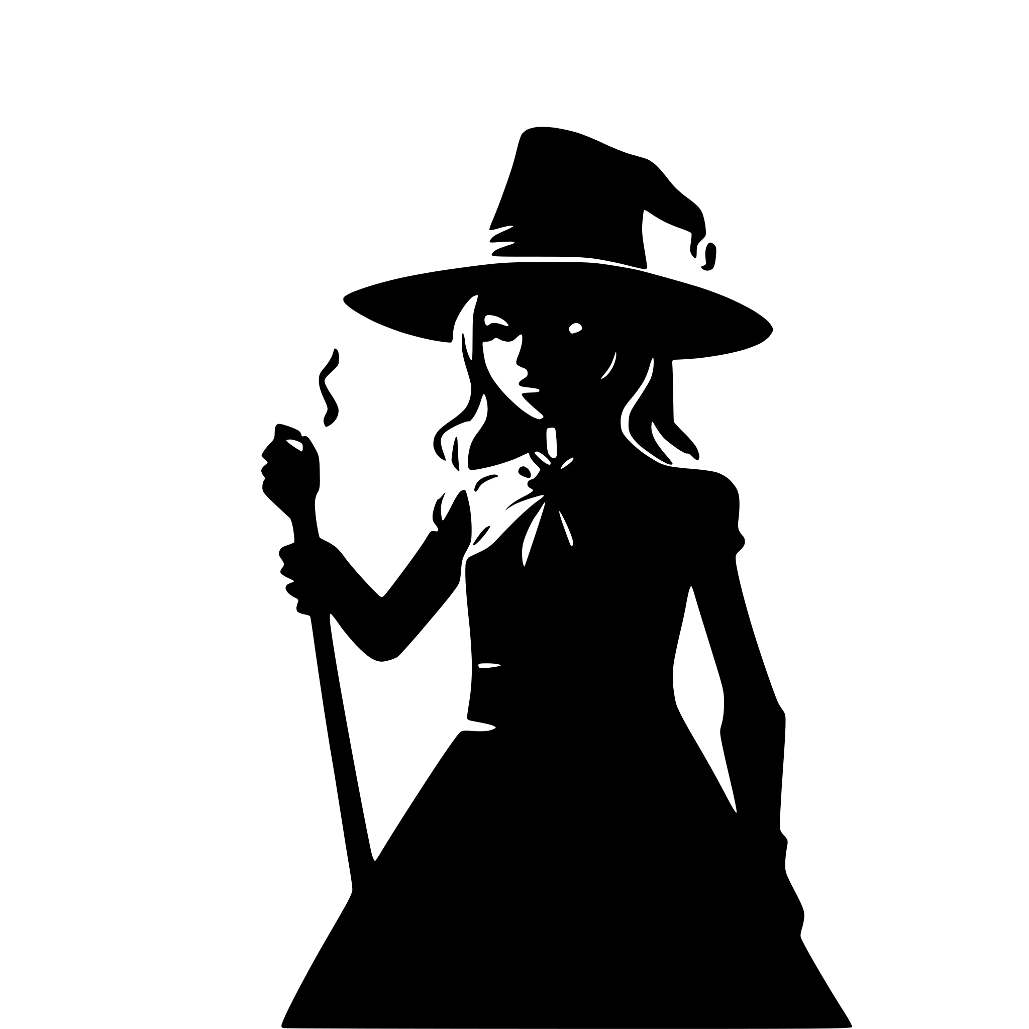 AI-generated SVG of a mage with hat silhouete