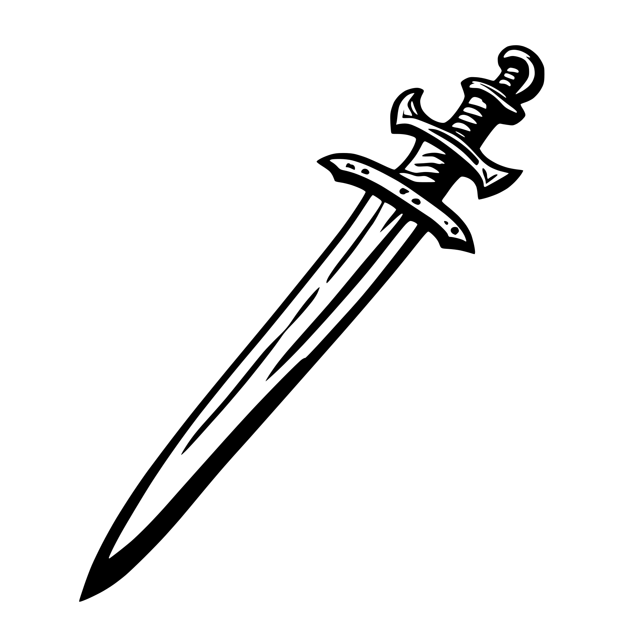 AI-generated SVG of 'curve sword'