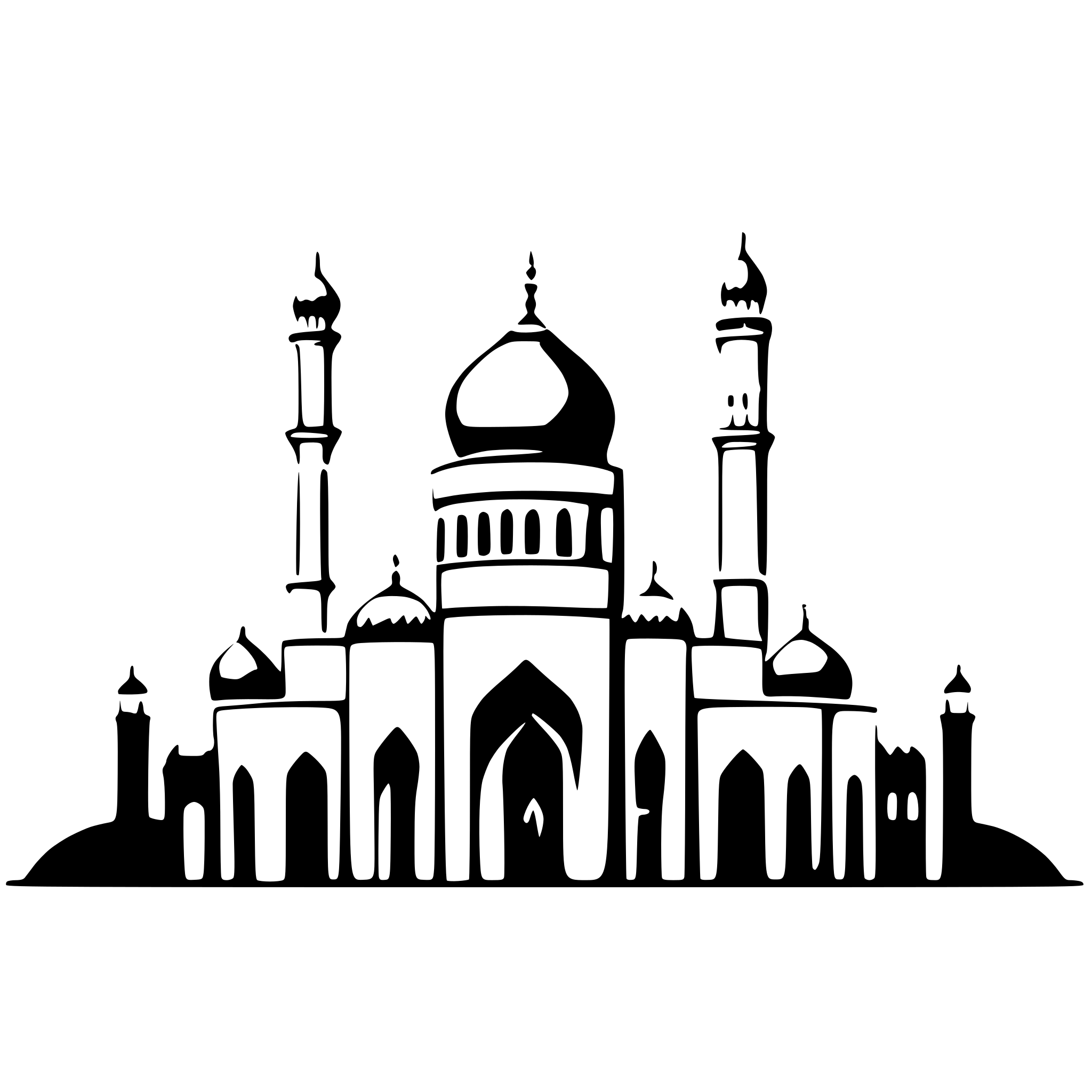 AI-generated SVG of a "Draw a minimalist golden silhouette of a mosque, including domes and minarets, with fine detailing on the arches and windows. Add a soft golden gradient to give it depth. Use a white background to maintain a clean and modern aesthetic."