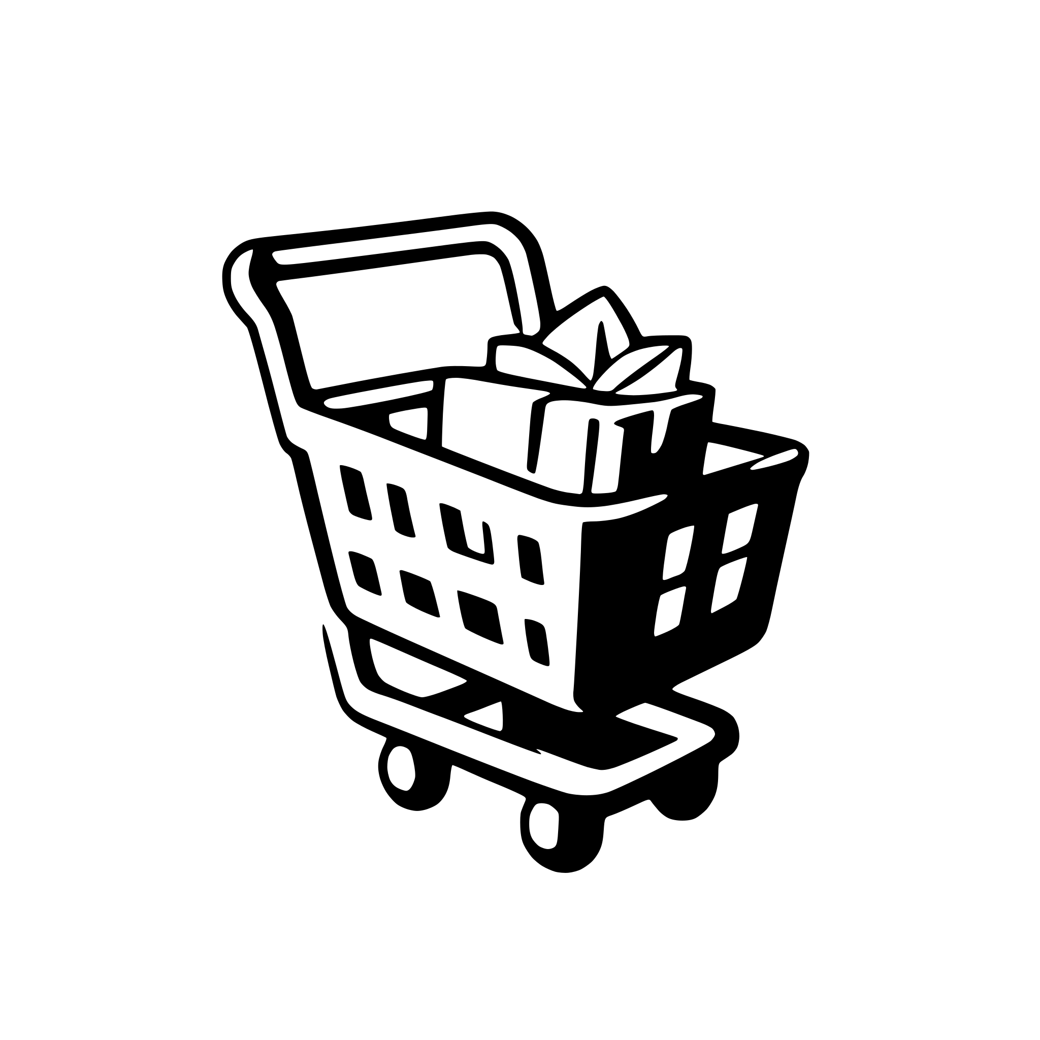 AI-generated SVG of a shopping cart filled with items