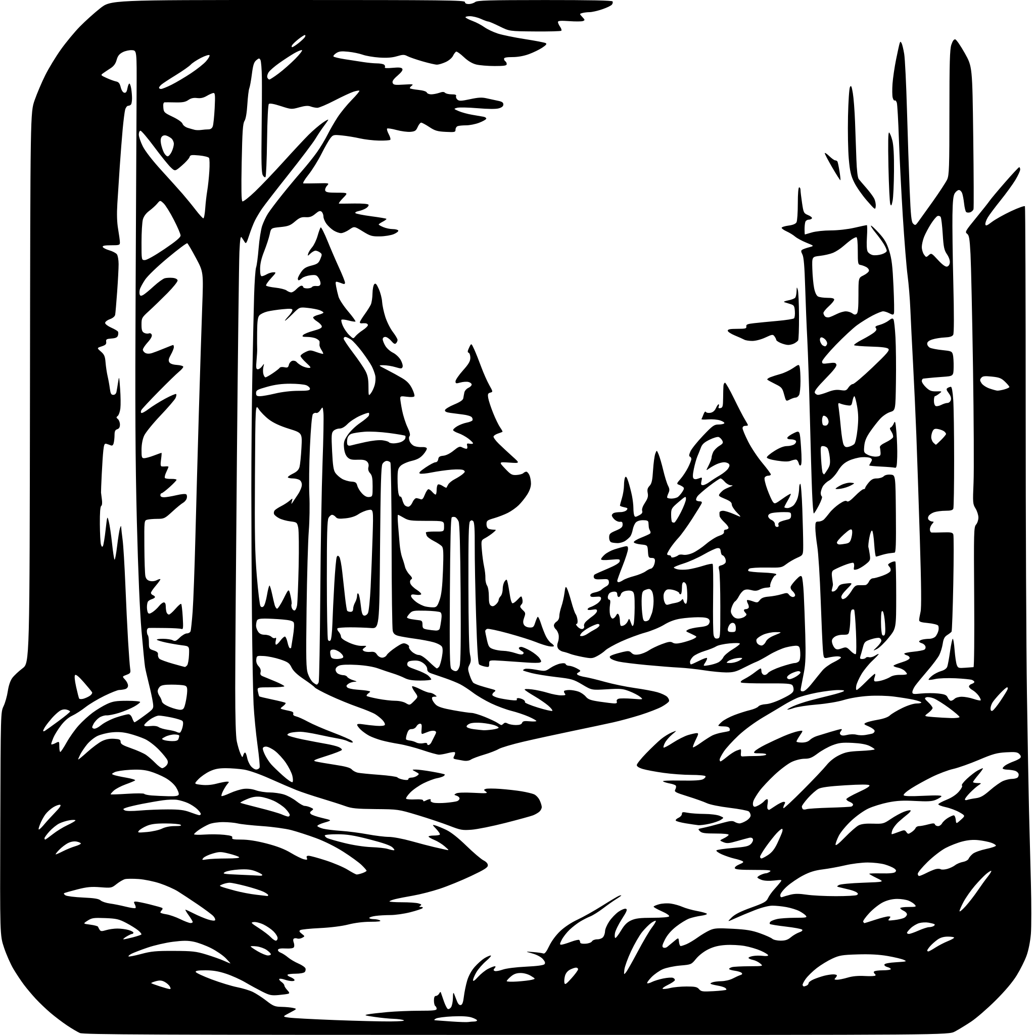 AI-generated SVG of a 3 layered forest scene