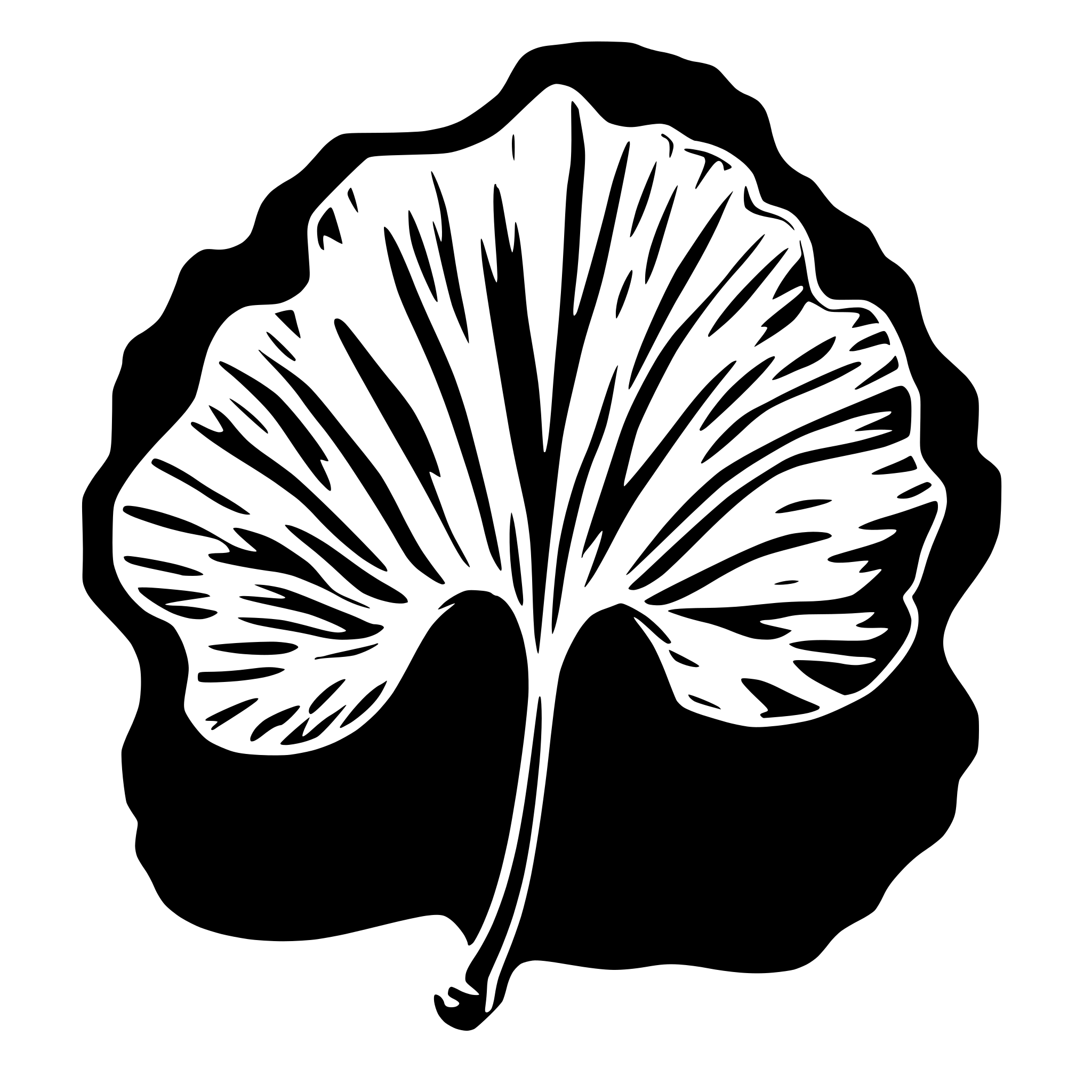AI-generated SVG of a single ginkgo biloba leaf
