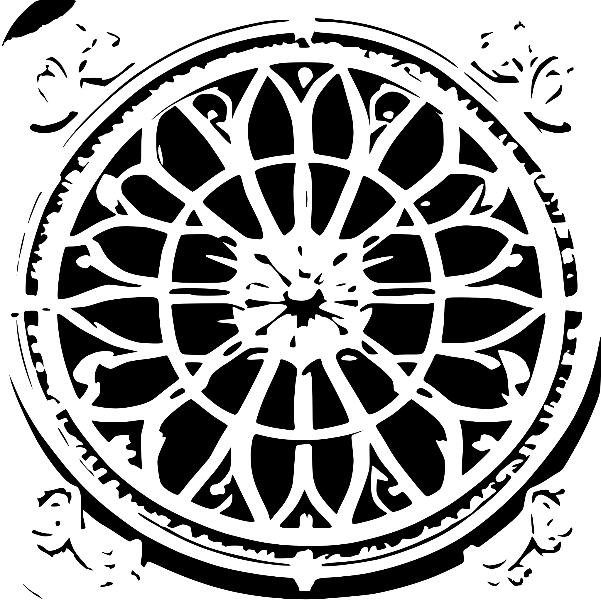 AI-generated SVG of a Amiens rose window