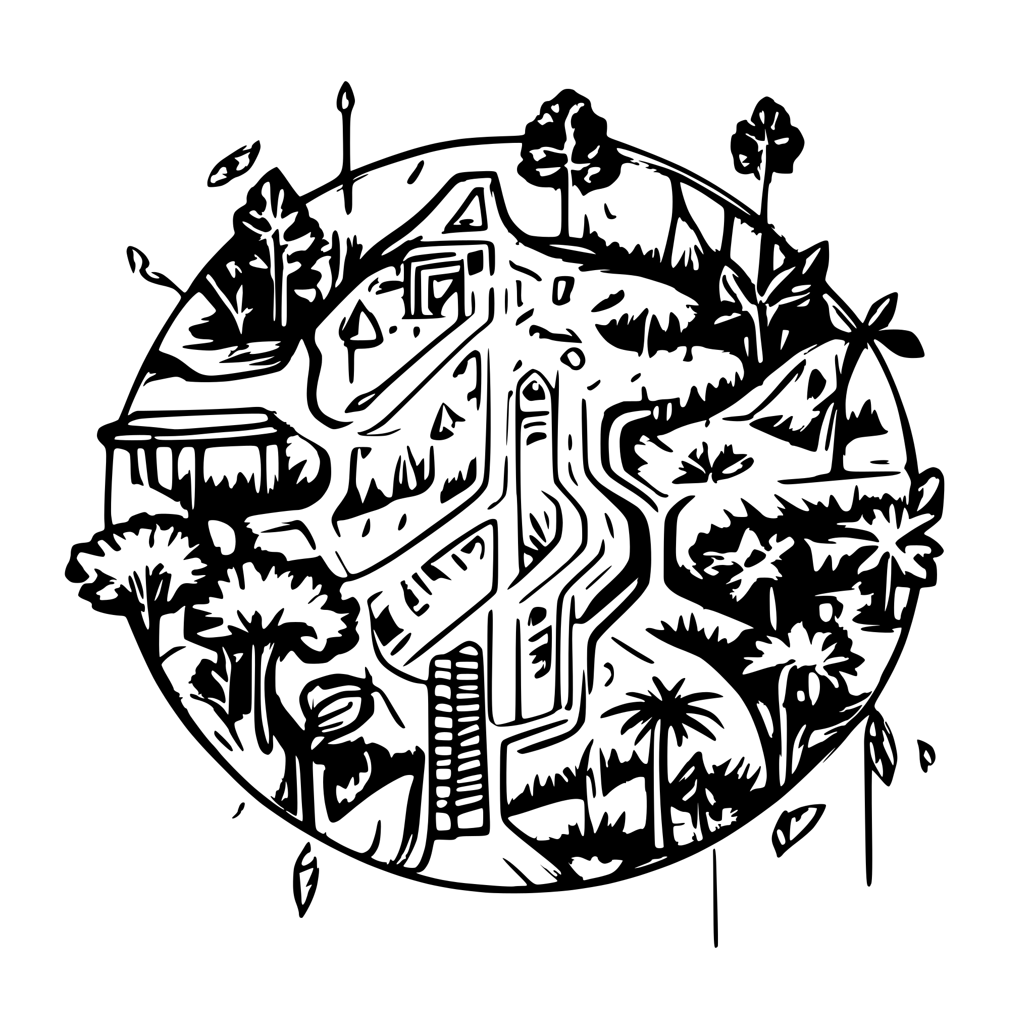 AI-generated SVG of a Map of East Kalimantan with a marker showing the location of Kutai Kingdom and the text "4th Century AD"