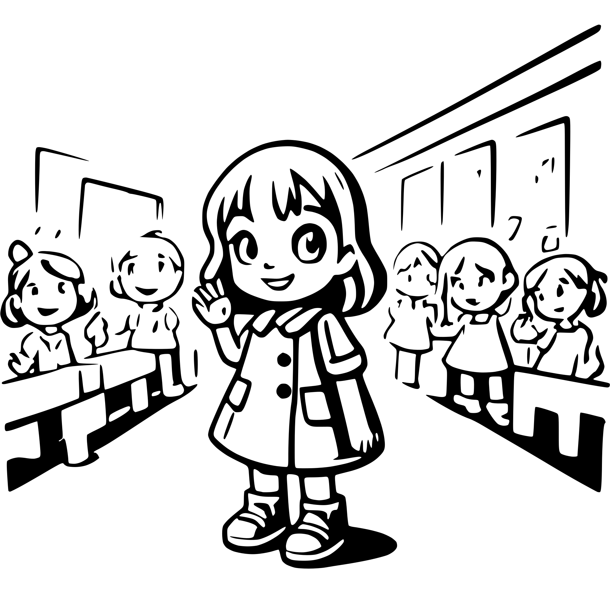 AI-generated SVG of a Toddler saying goodbye to the kindergarden