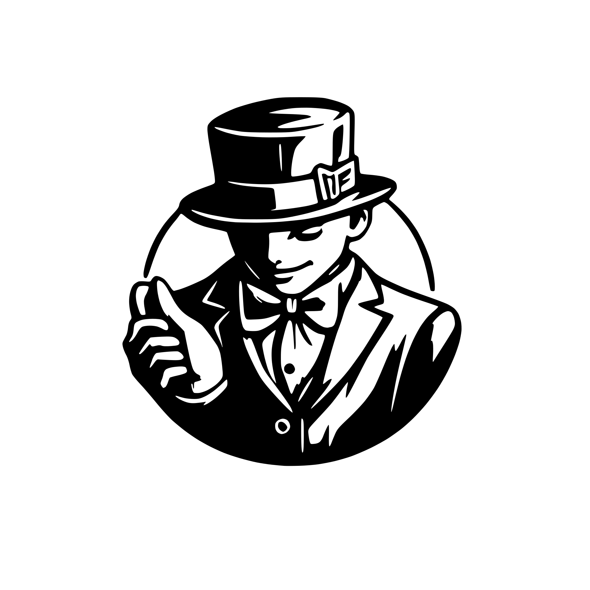AI-generated SVG of a the hand that removes the hat and bow tie