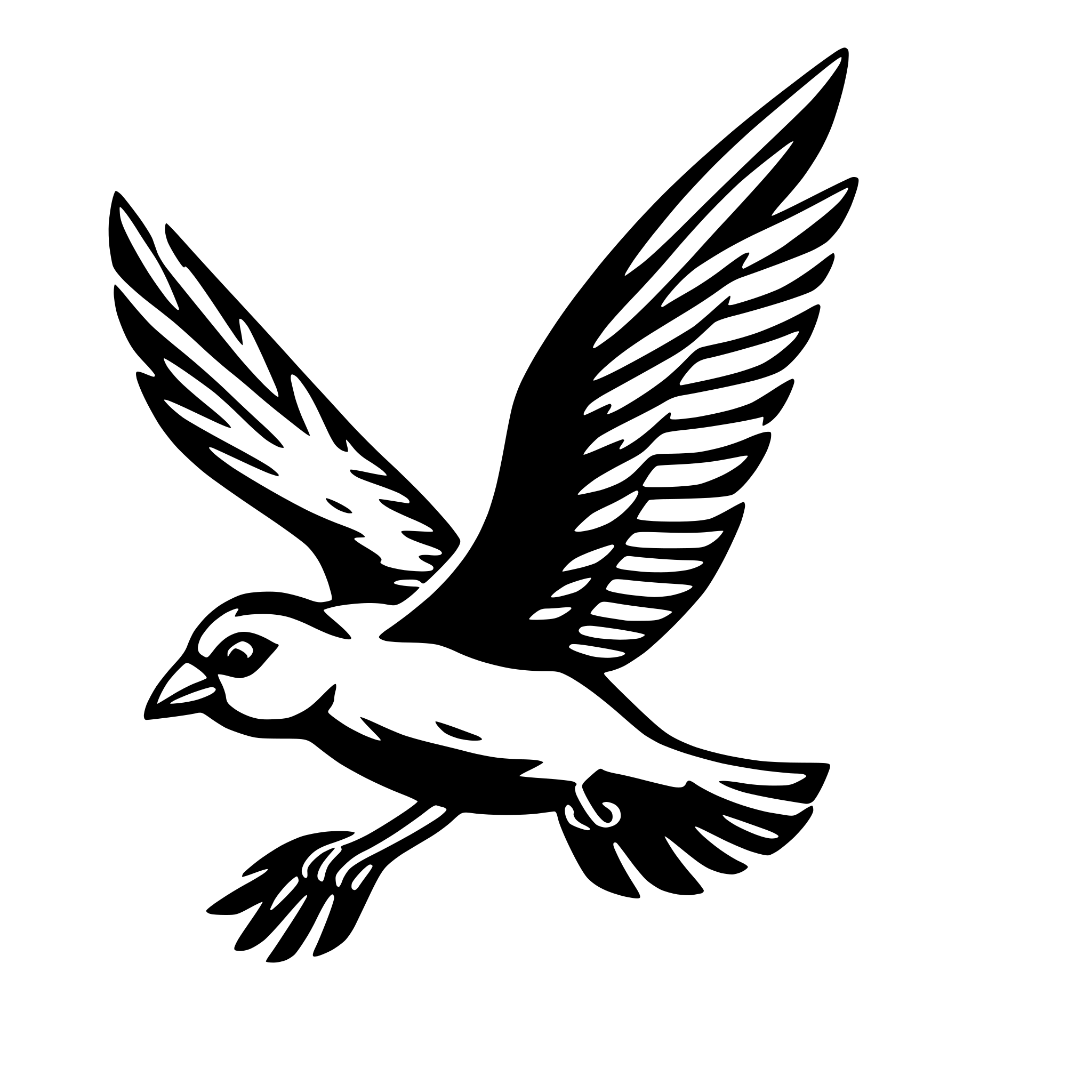 AI-generated SVG of a bird in flight