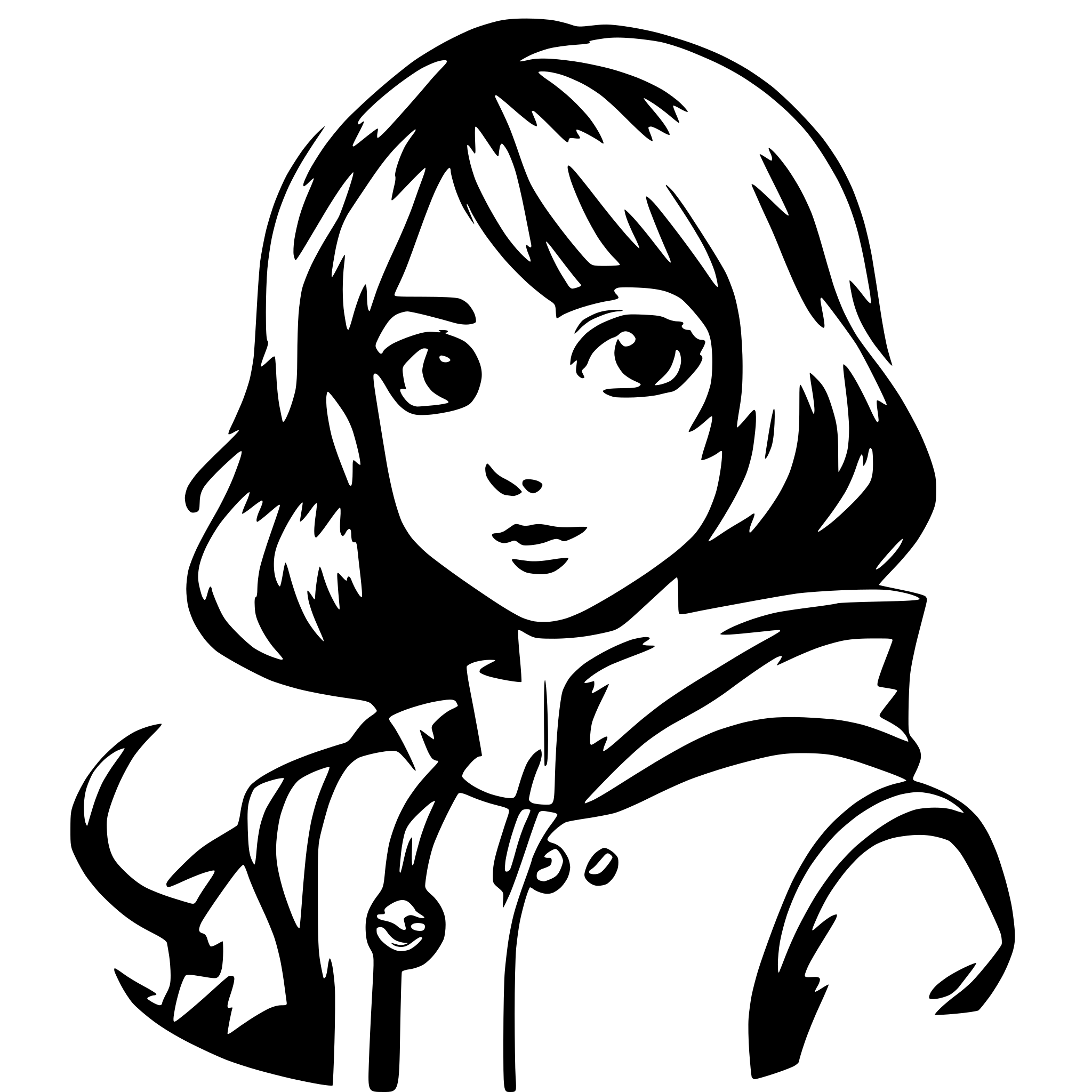 AI-generated SVG of a anime, character,