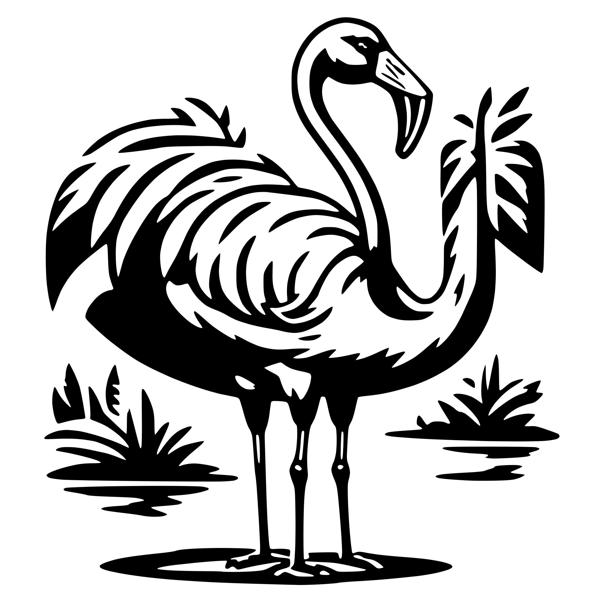 AI-generated SVG of 'big strong flamingo'