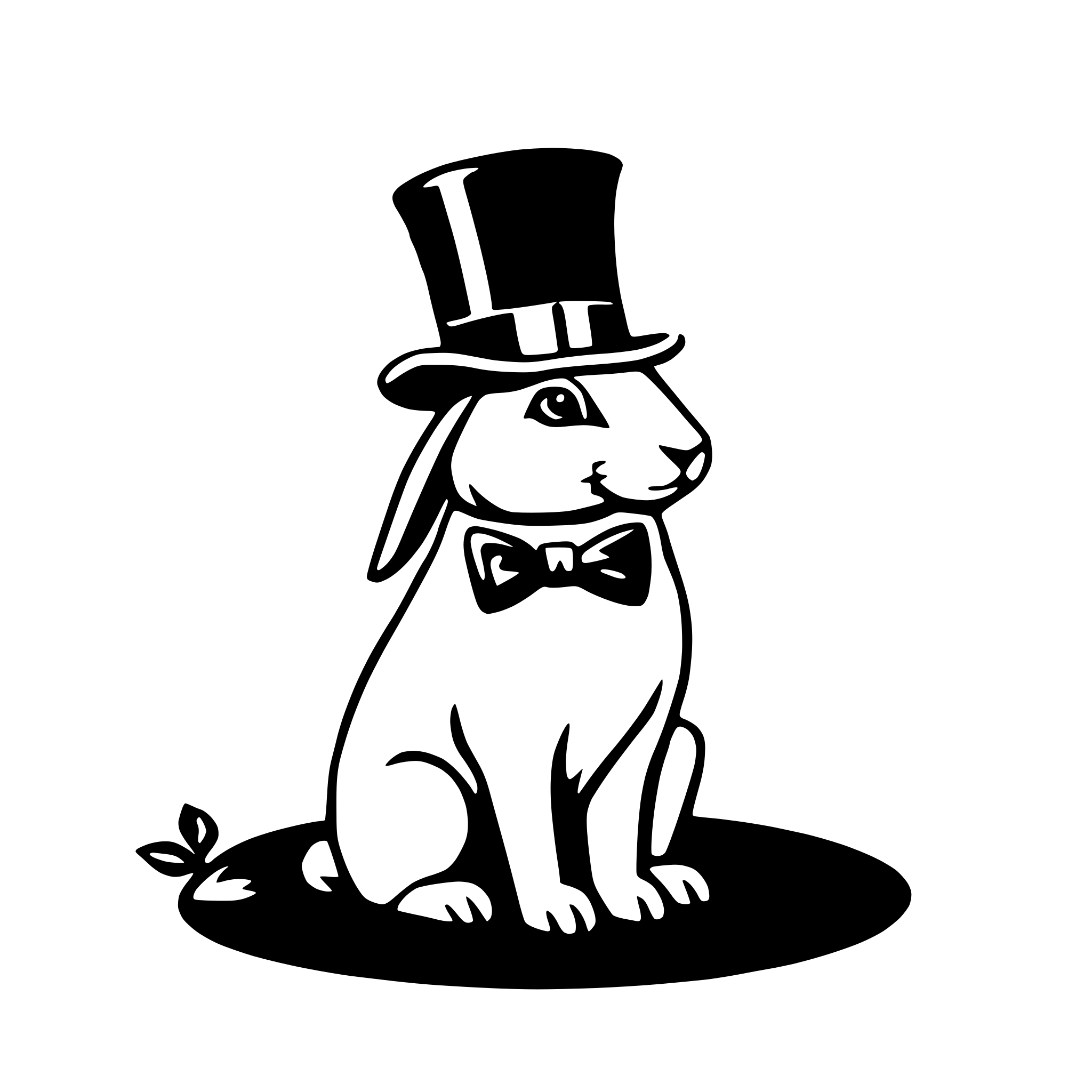 AI-generated SVG of a rabbit with top hat