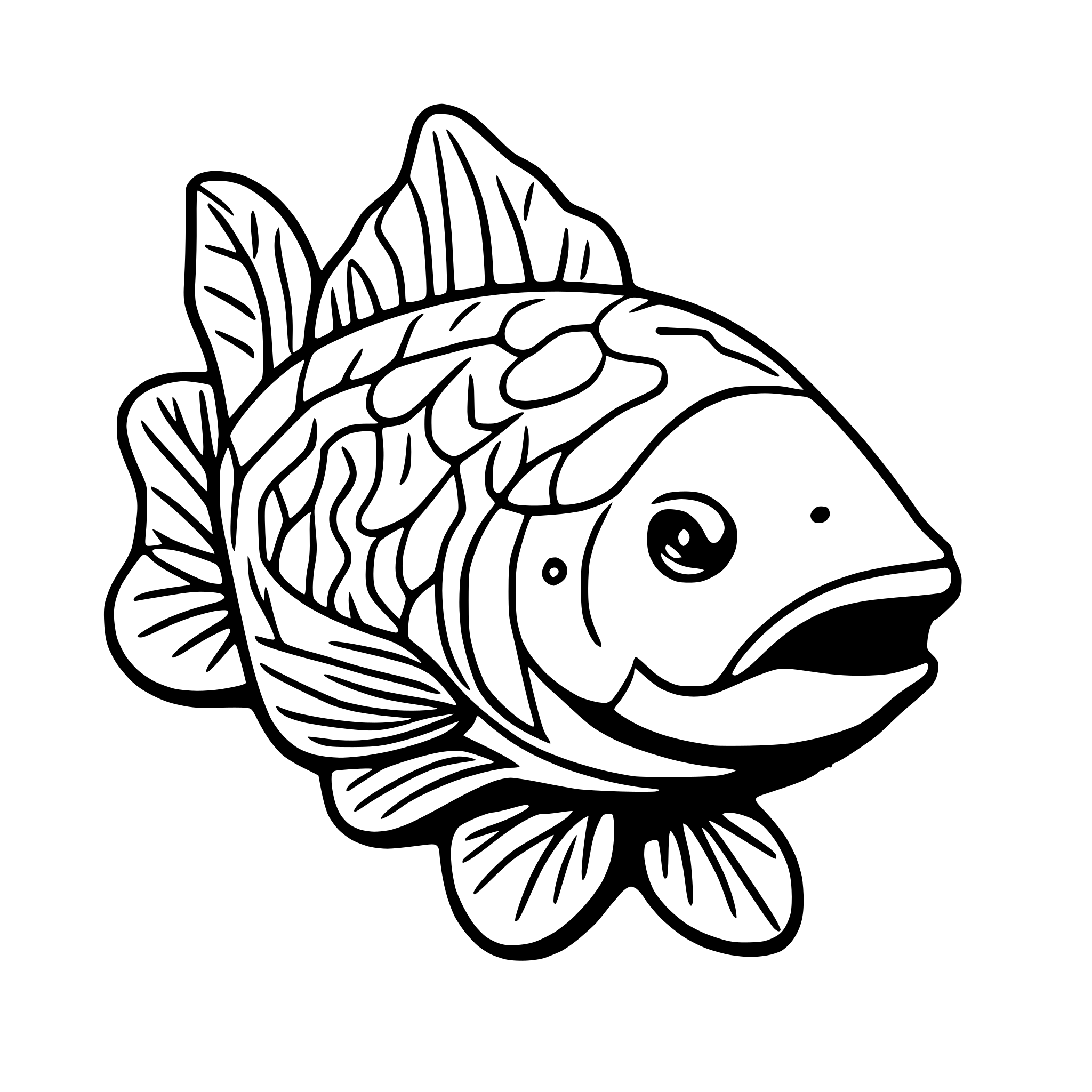 AI-generated SVG of 'carp'