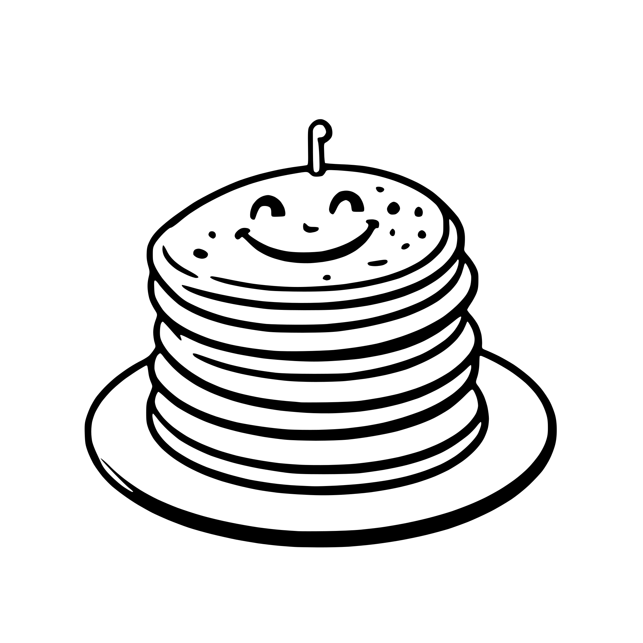 AI-generated SVG of a a stack of pancakes with syrup and a smiley face AI-generated SVG of a a stack of pancakes with syrup and a smiley face