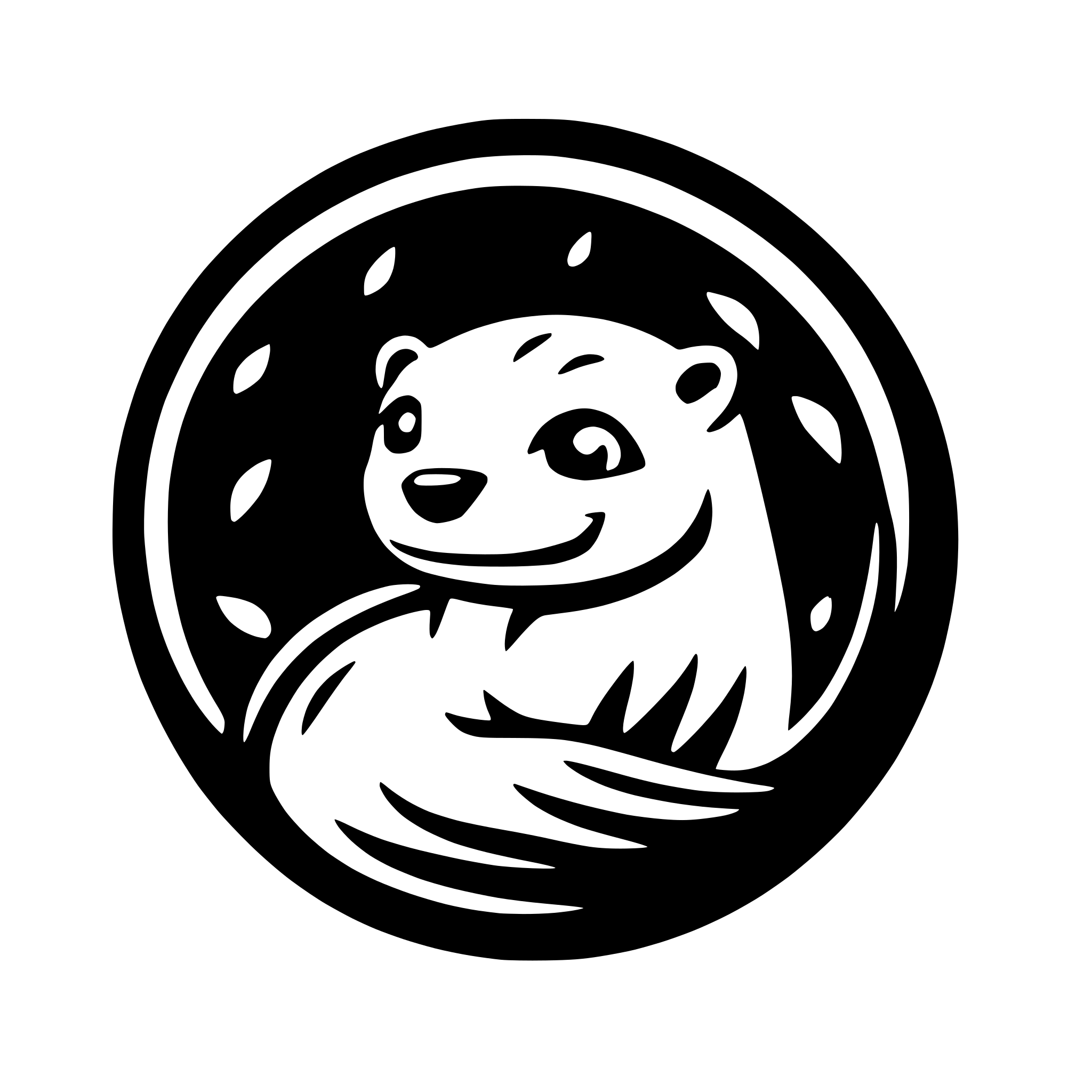 AI-generated SVG of a generate small logo with otter, something like logos in 90s. black and white.