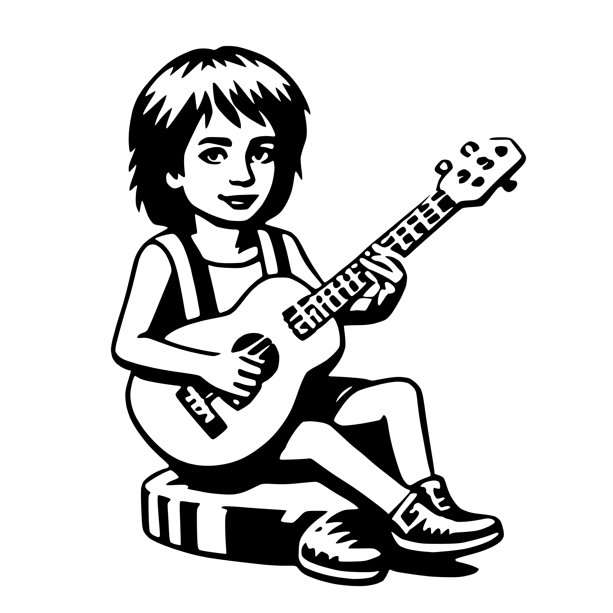AI-generated SVG of 'urchin with ukulele'