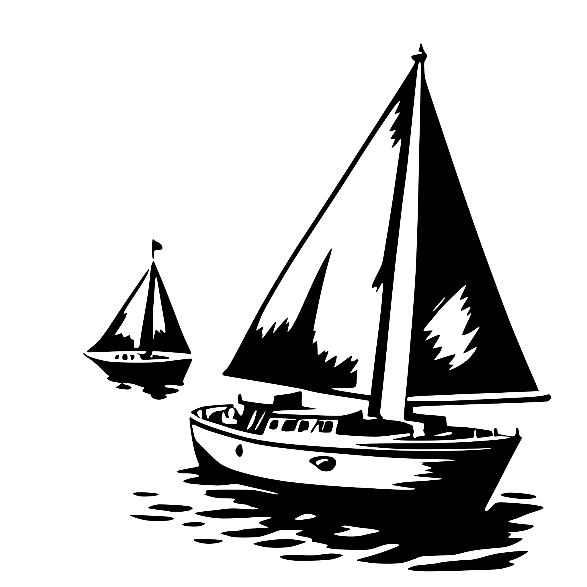 AI-generated SVG of 'sailing boats, sails low'
