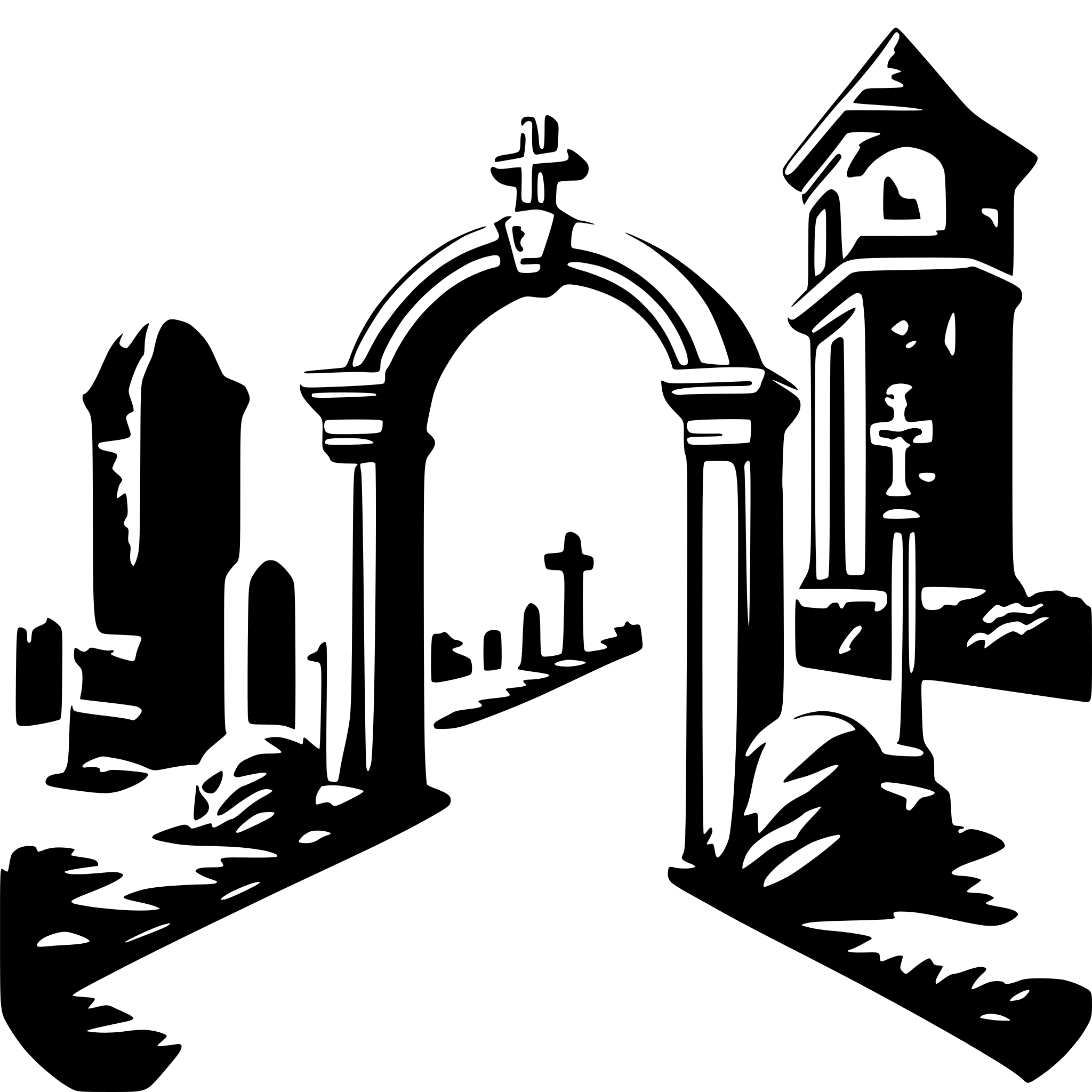AI-generated SVG of a a romantic cemetery entrance