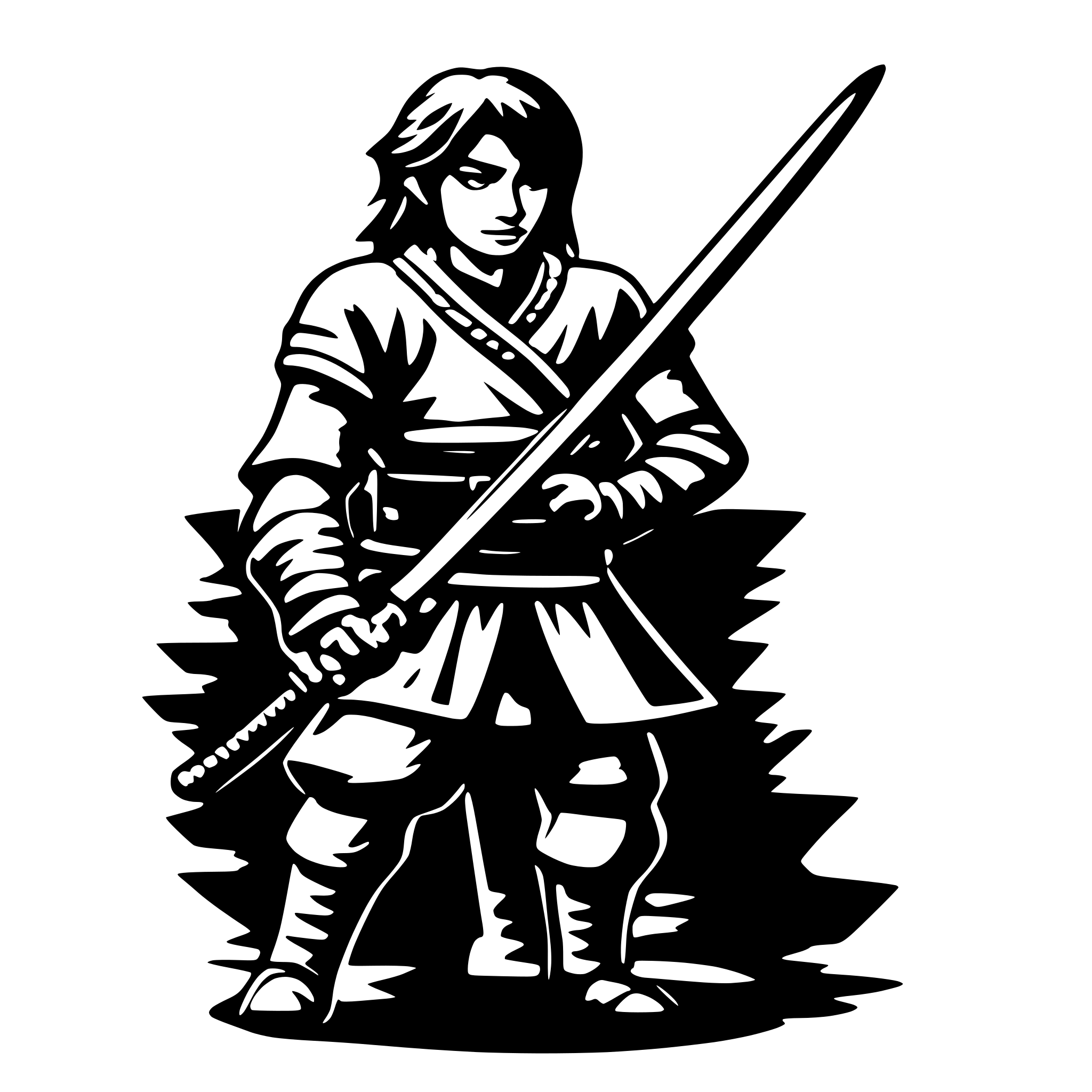 AI-generated SVG of a samurai with sword