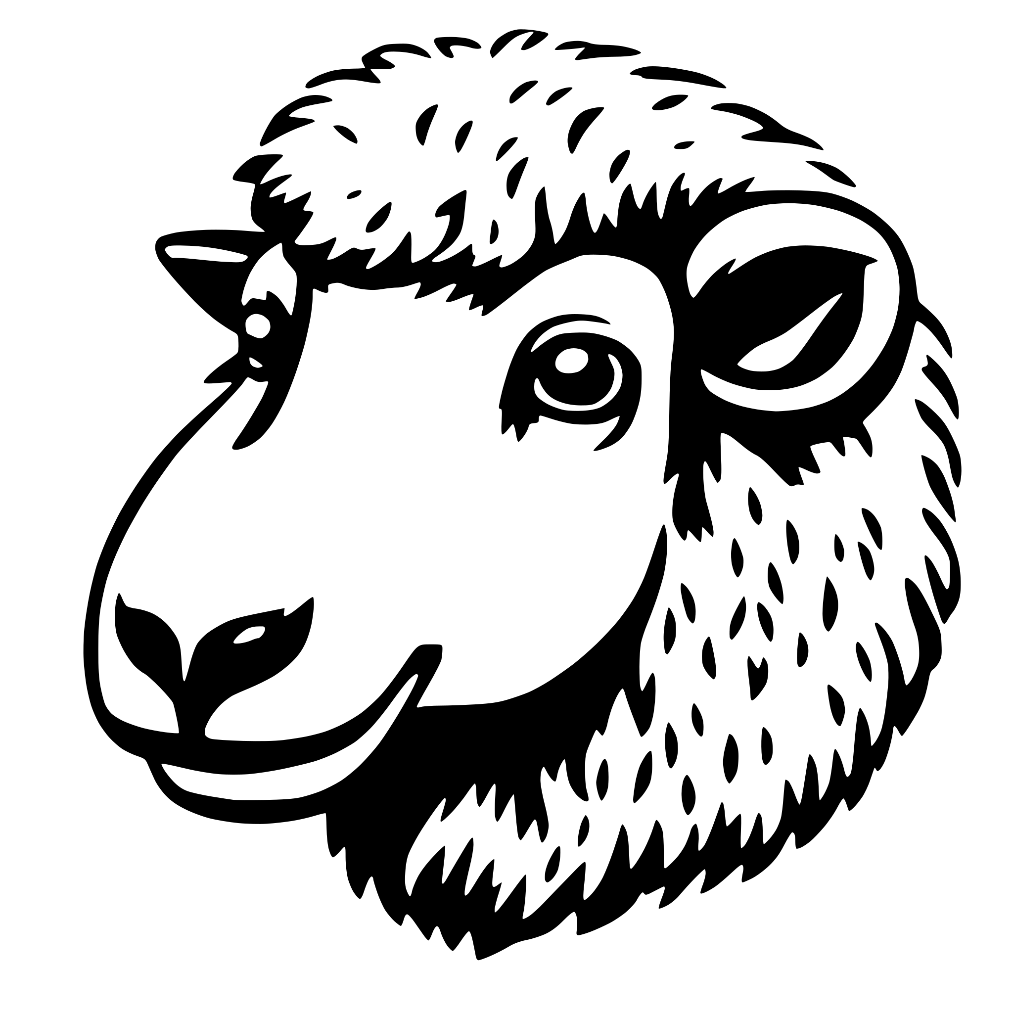 AI-generated SVG of 'fluffy sheep head'