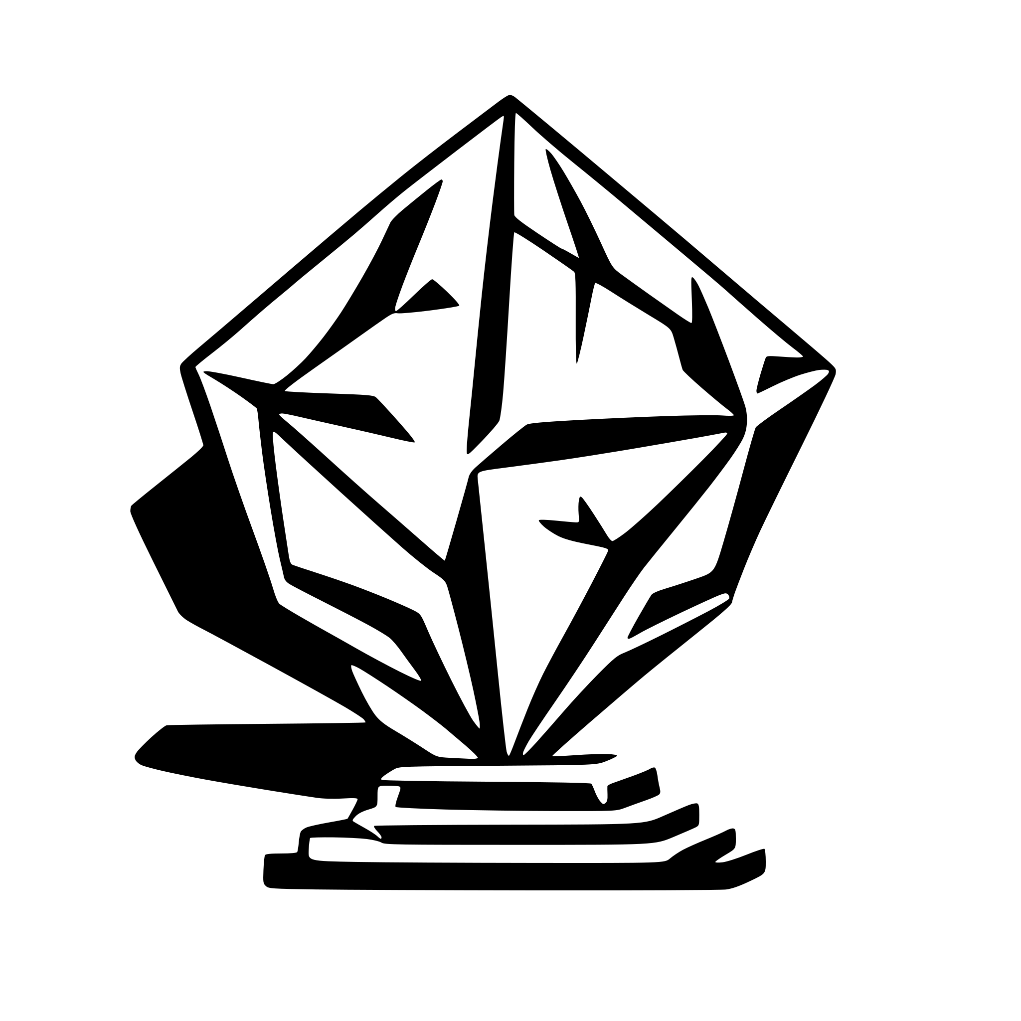 AI-generated SVG of a Geometric crystal with facets, stylized to match the screen.  add text info "TVTrove"