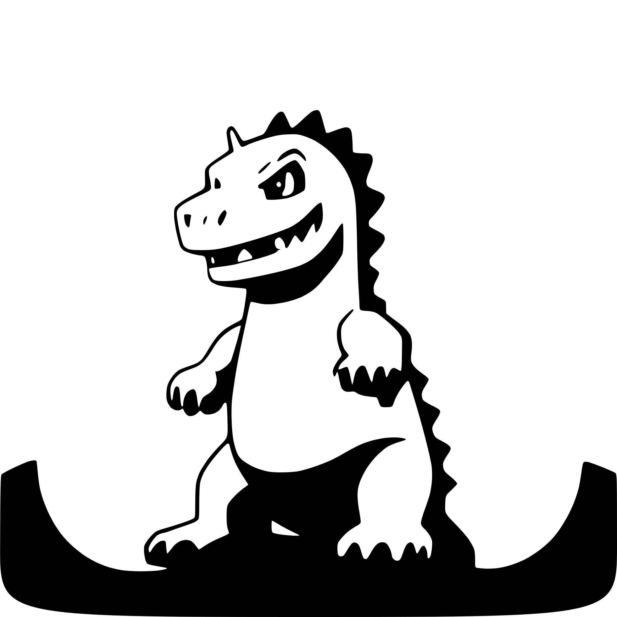 AI-generated SVG of a godzilla head