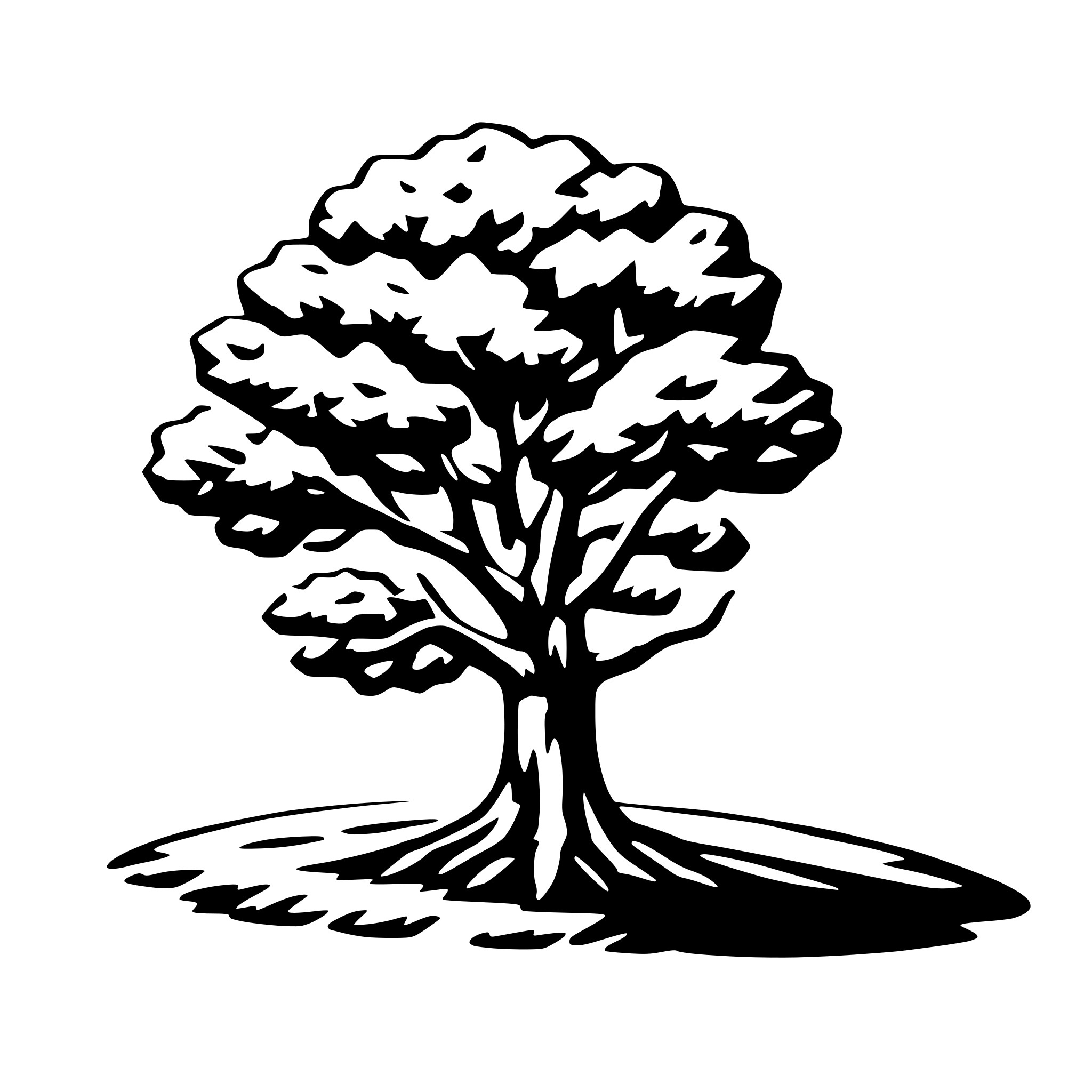 AI-generated SVG of 'a lone oak tree'