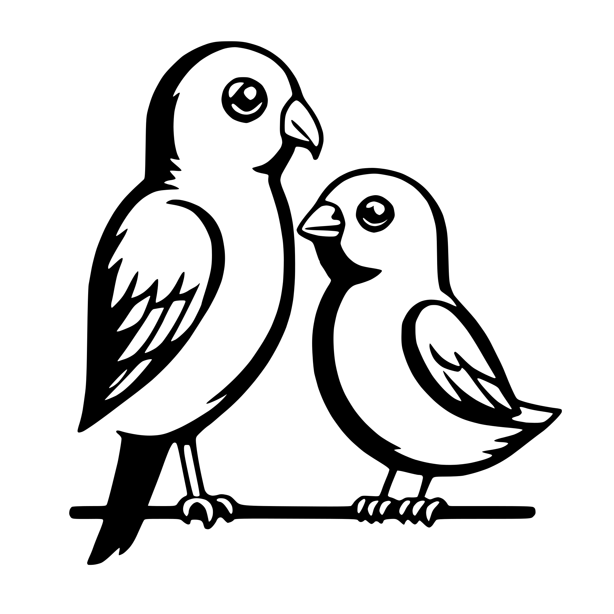 AI-generated SVG of a lovebirds