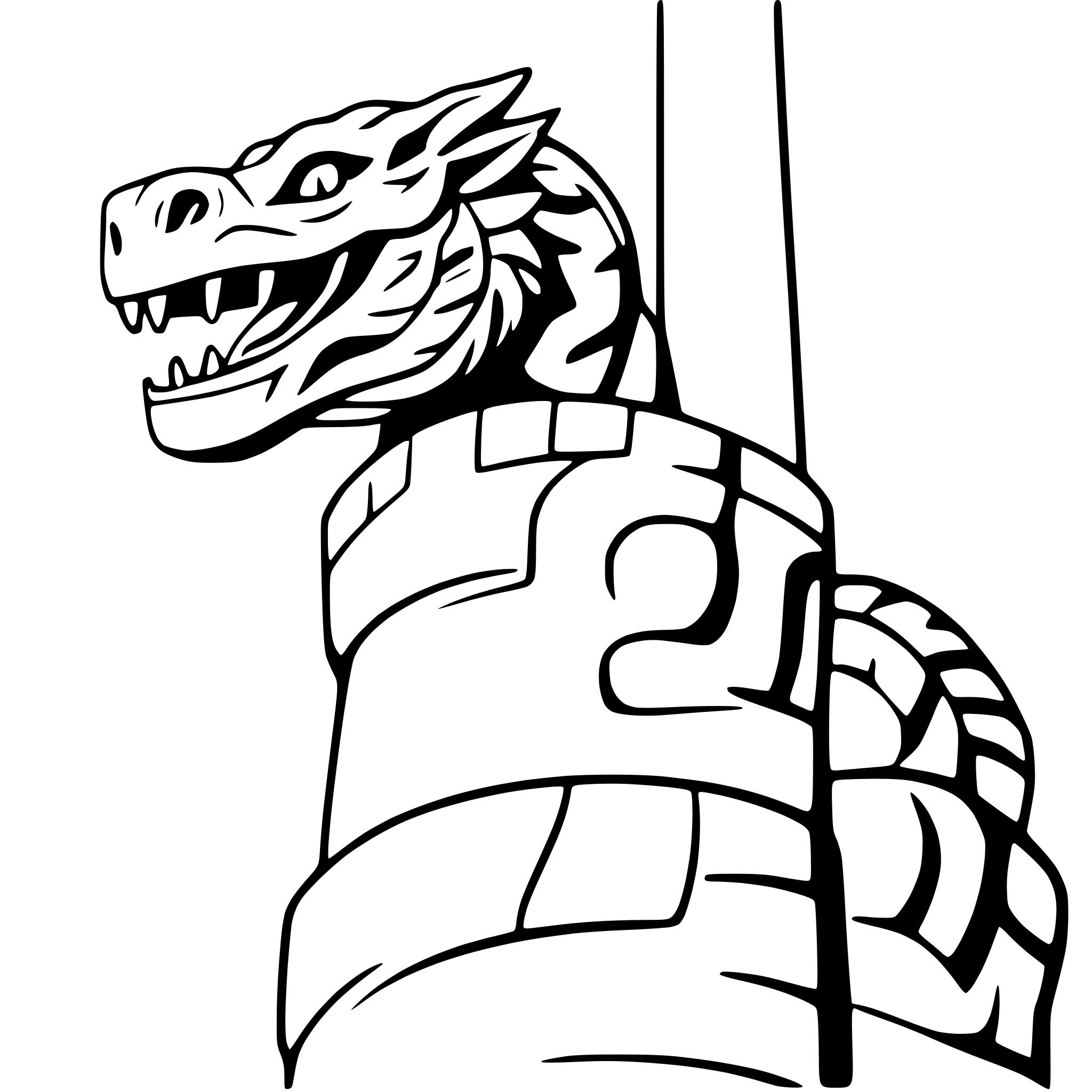AI-generated SVG of a dragon coiled around pillar