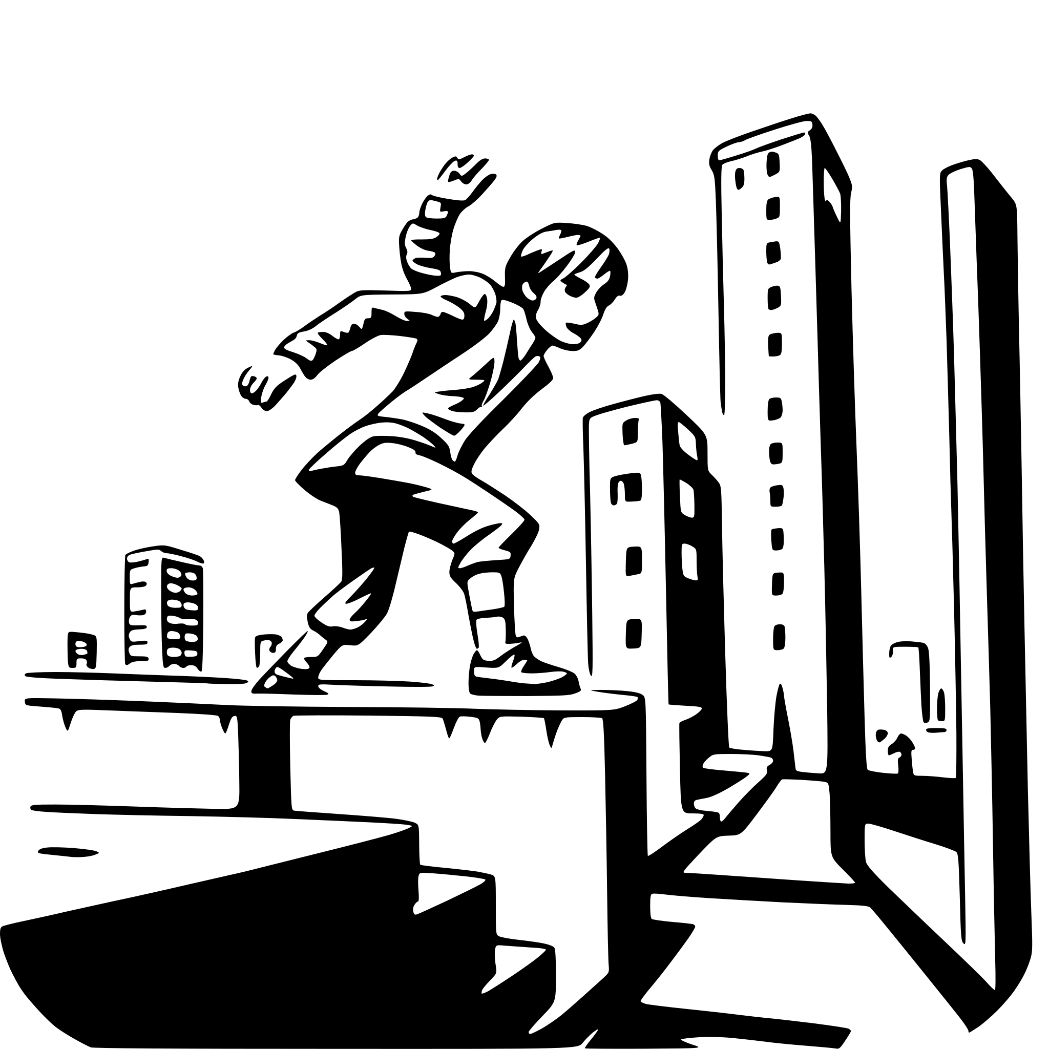 AI-generated SVG of a urban parkour adventure