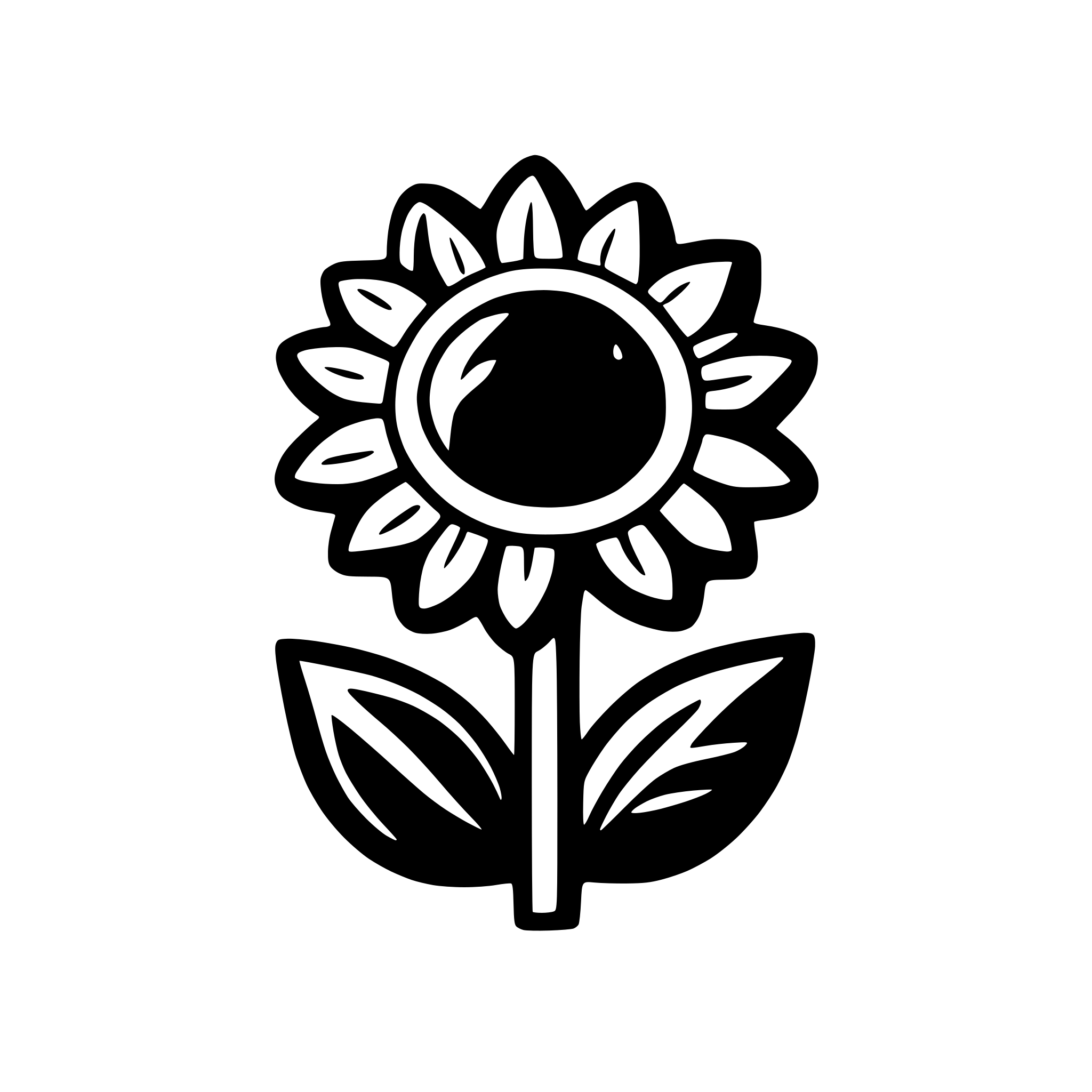 AI-generated SVG of 'hand drawn sun flower icon'