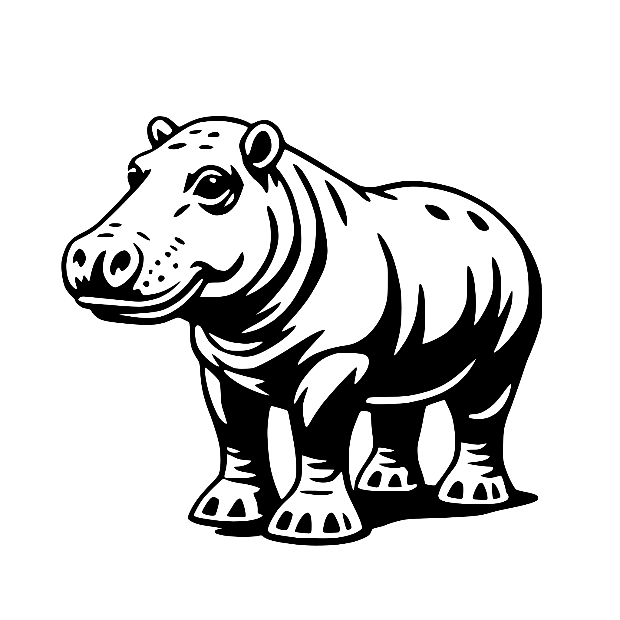 AI-generated SVG of 'hippo'