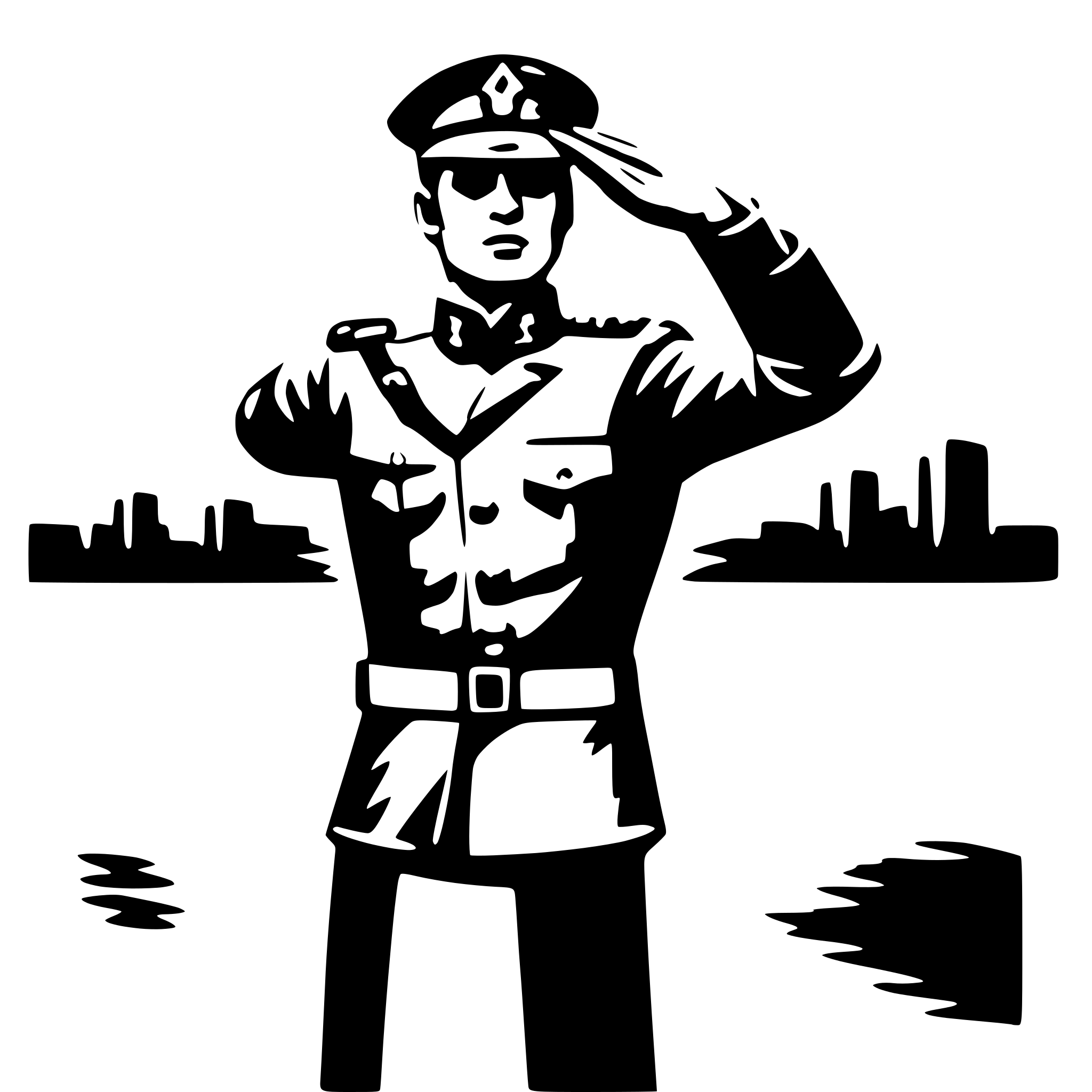 AI-generated SVG of 'giving military armed salute'