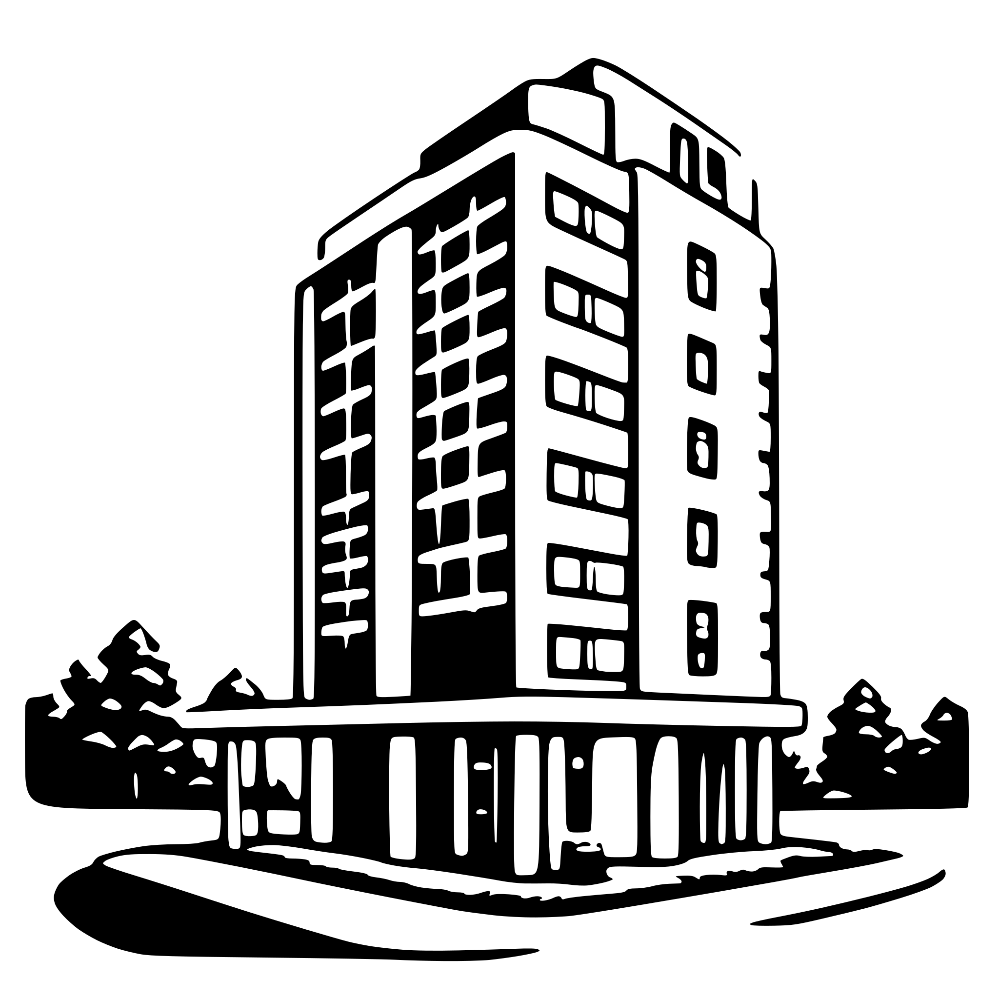 AI-generated SVG of a office building