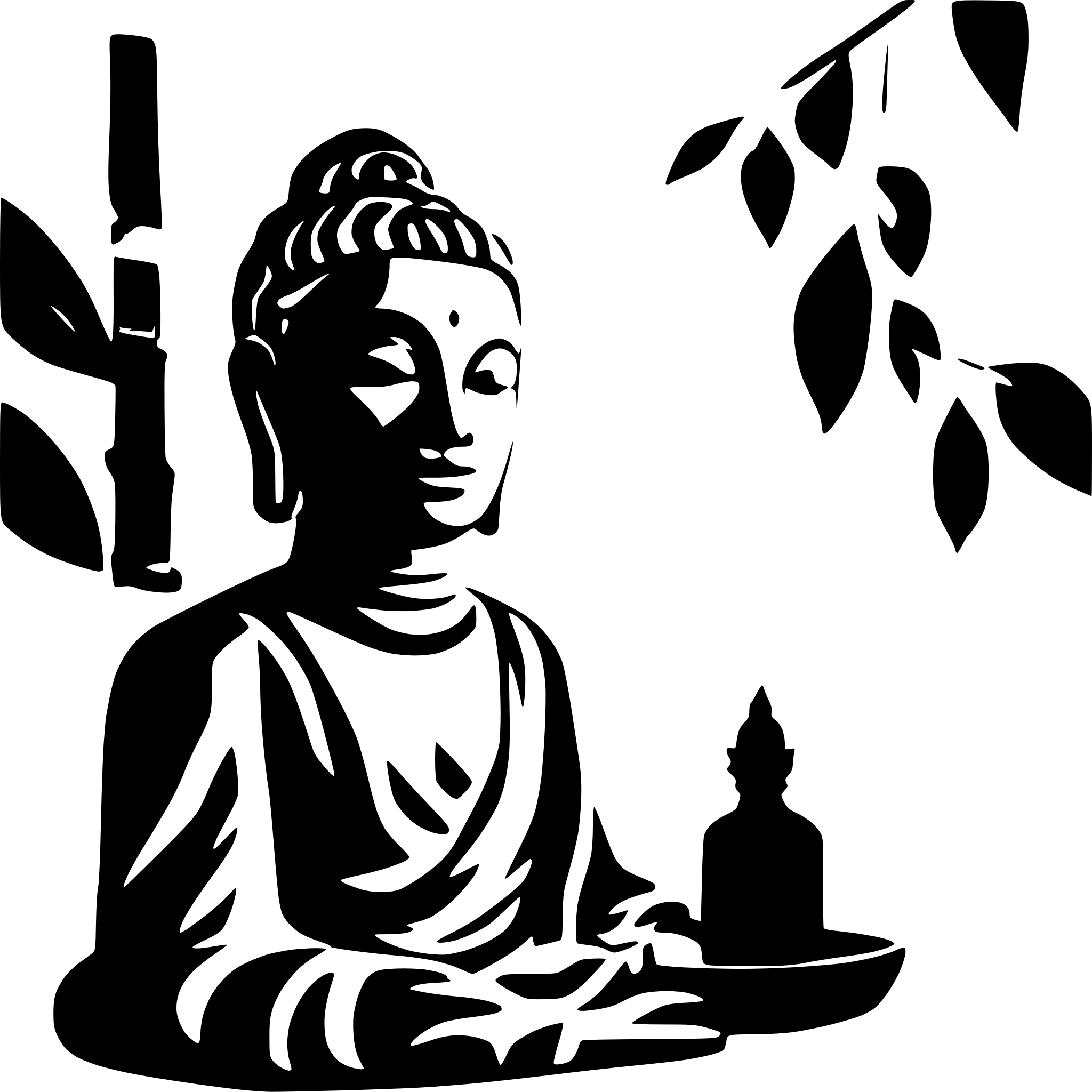 AI-generated SVG of a buddha with bamboo in the background