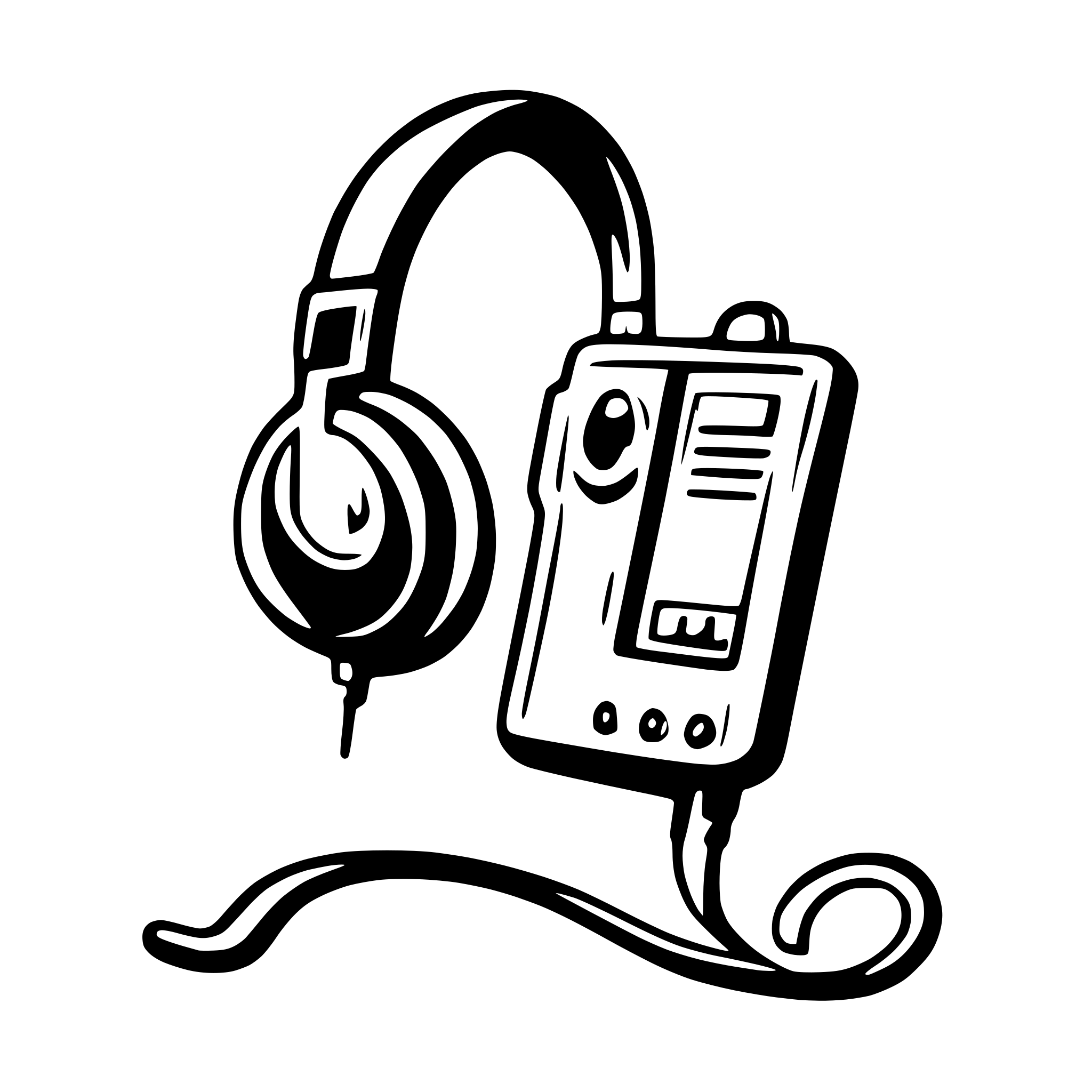 AI-generated SVG of 'phone walkman with earphones'