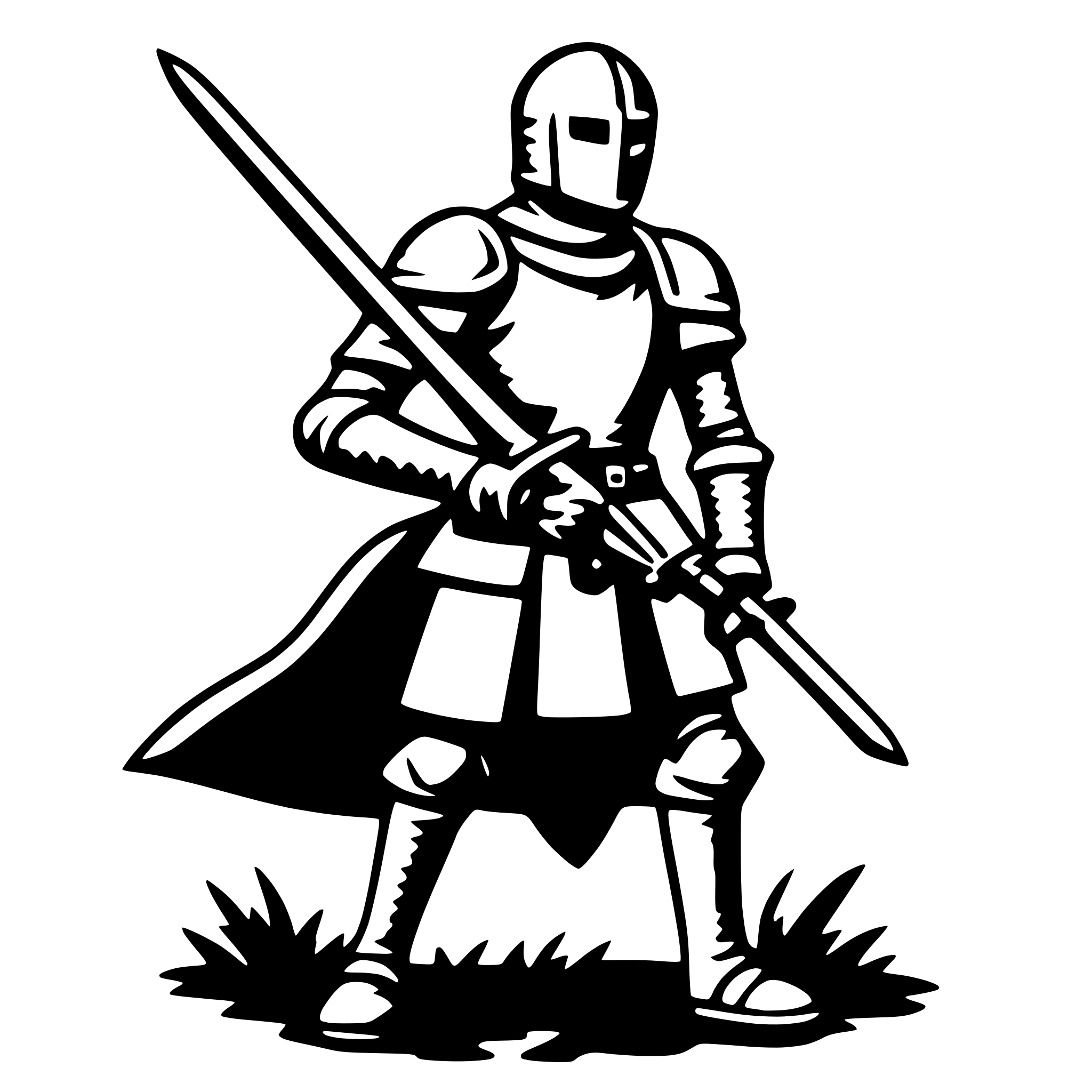 AI-generated SVG of a knight and sword