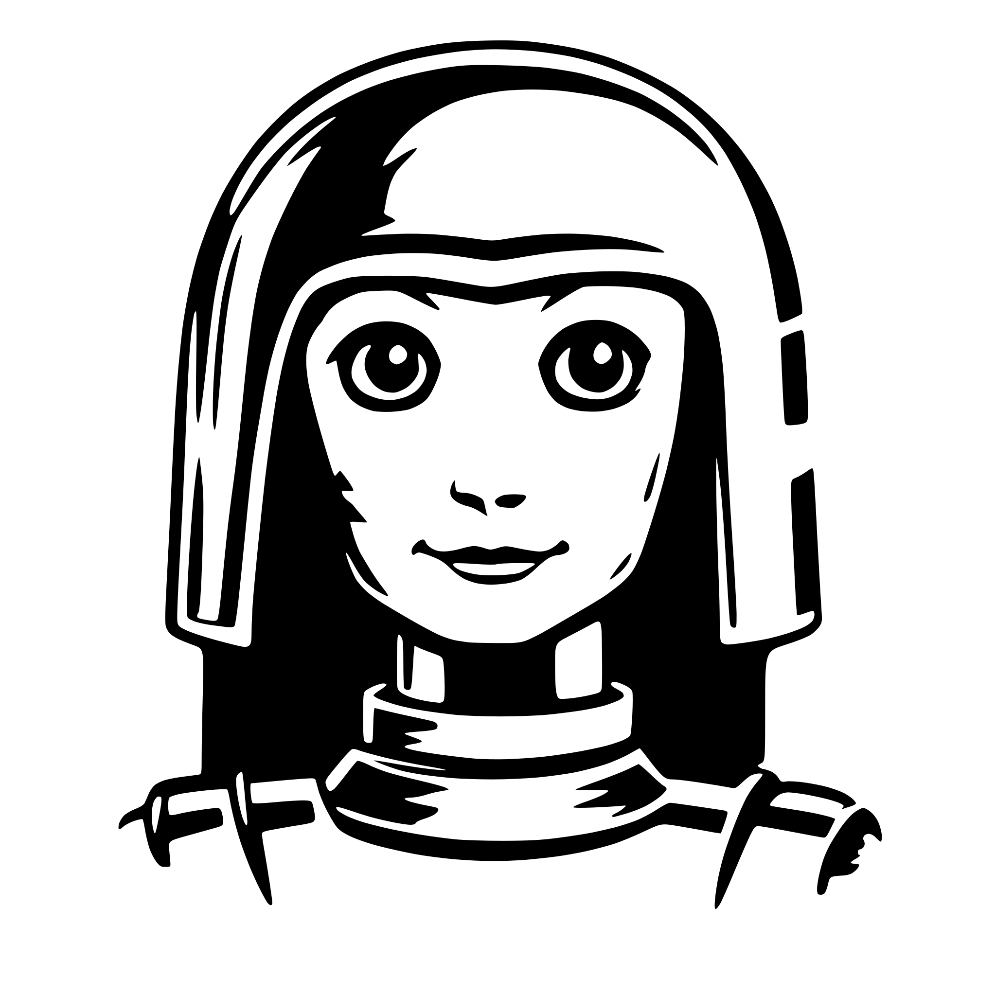 AI-generated SVG of a avatar robot omantel theme