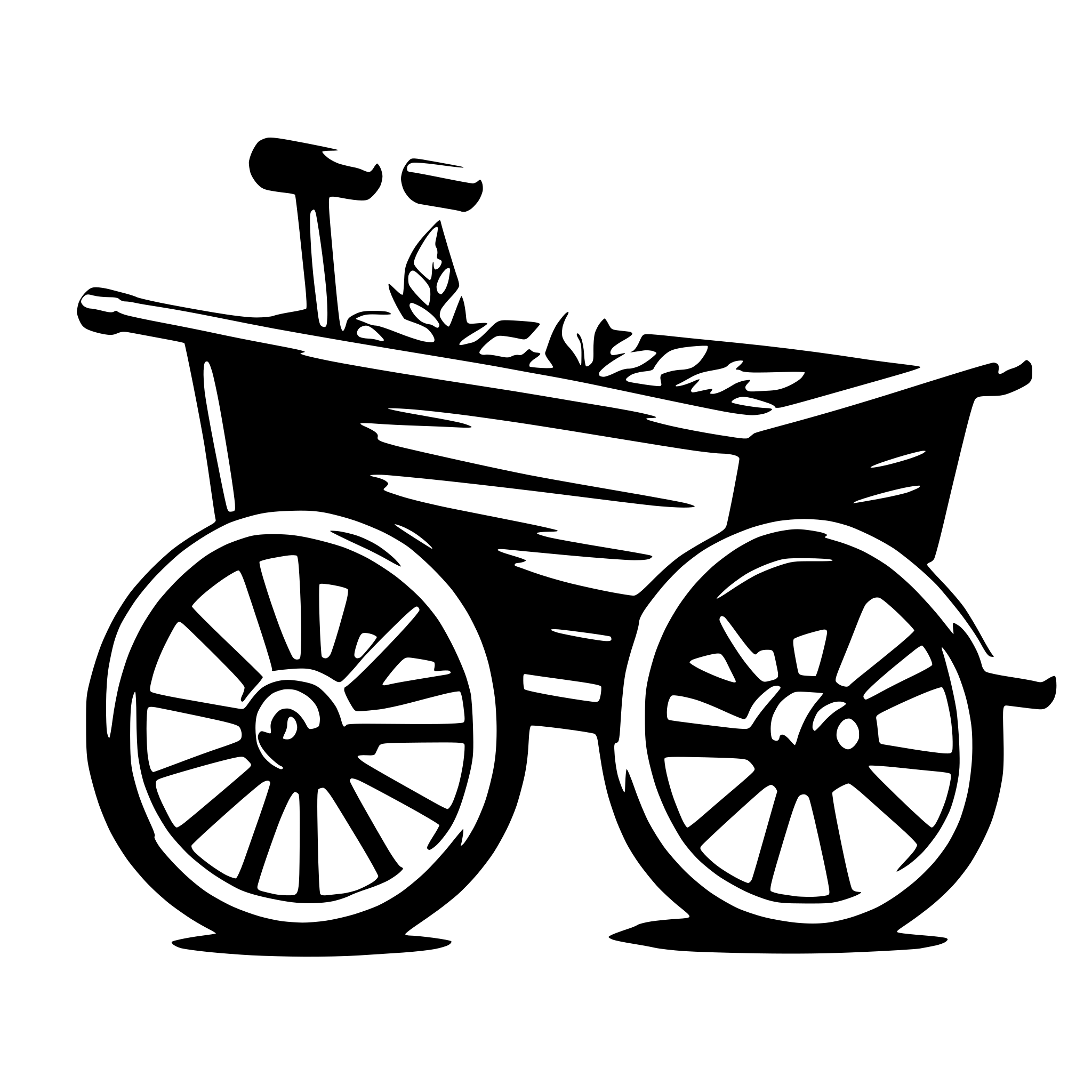 AI-generated SVG of 'The logo shows a sleek, modern, sketched hand cart with exaggerated wheels to give a sense of motion.'
