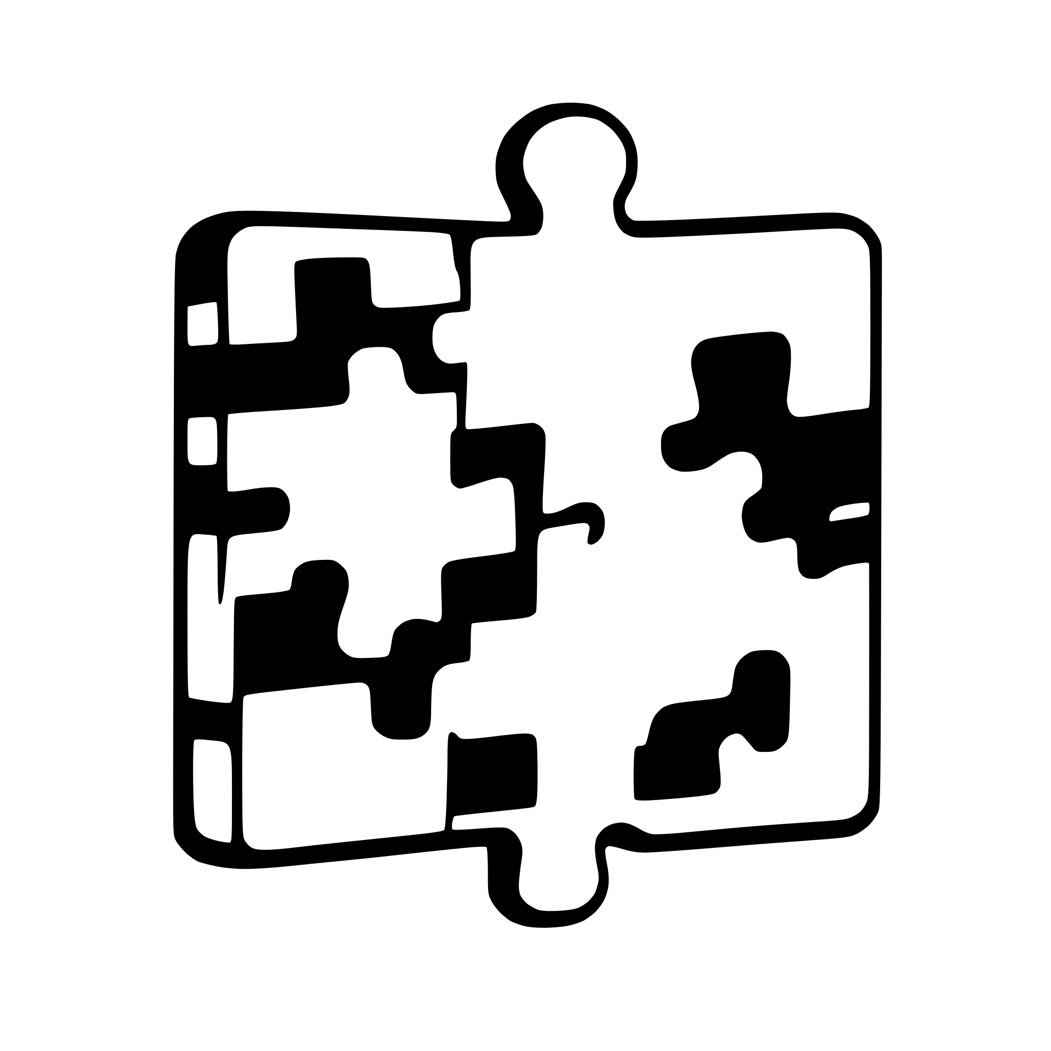AI-generated SVG of a 2 black puzzle pieces that fit together, transparent background