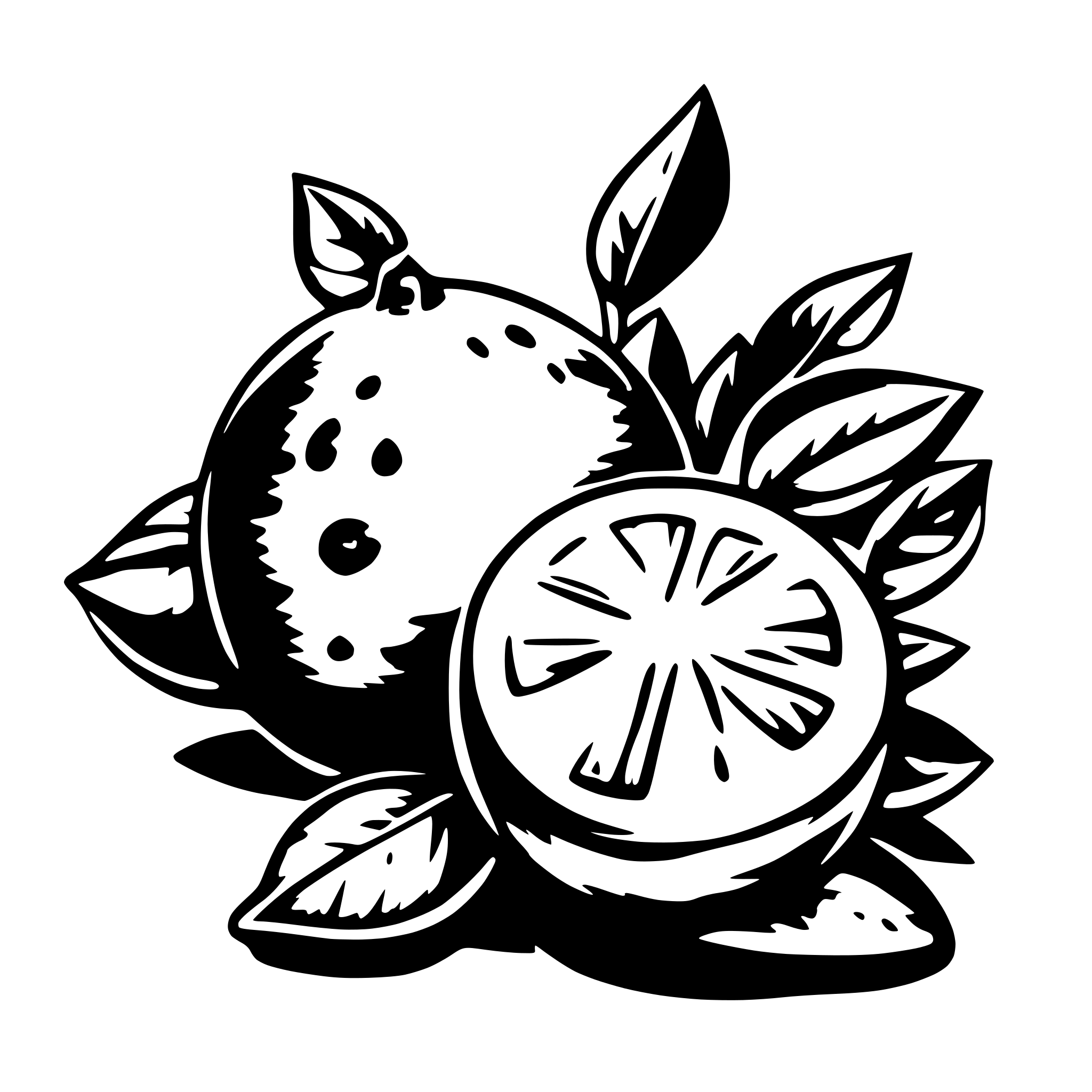 AI-generated SVG of 'Lemons and animals'