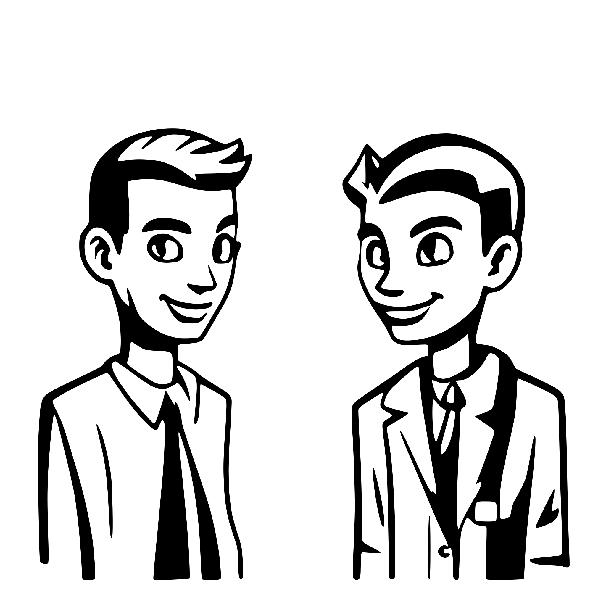 AI-generated SVG of a 2 faces of men talking, abstract, black and white AI-generated SVG of a 2 faces of men talking, abstract, black and white