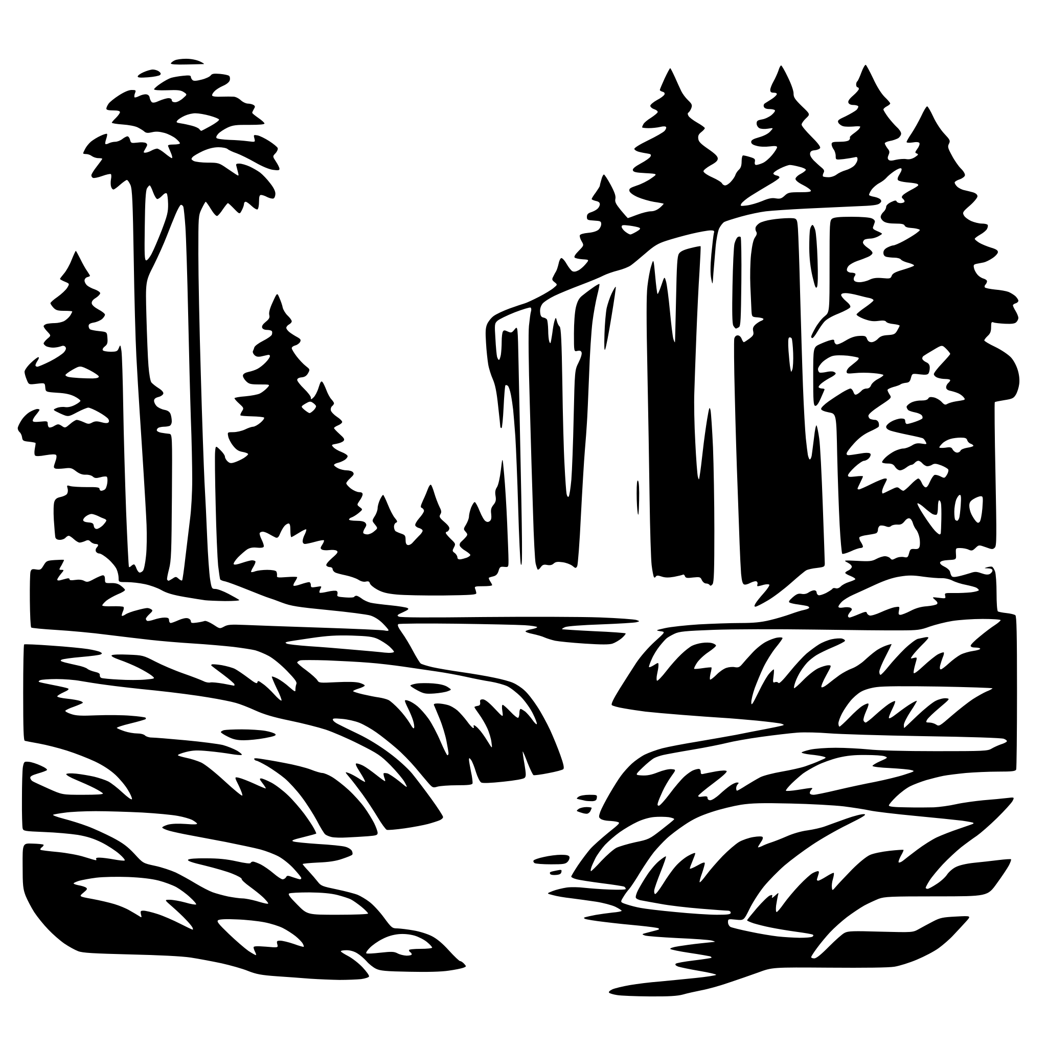 AI-generated SVG of 'waterfall in forest'