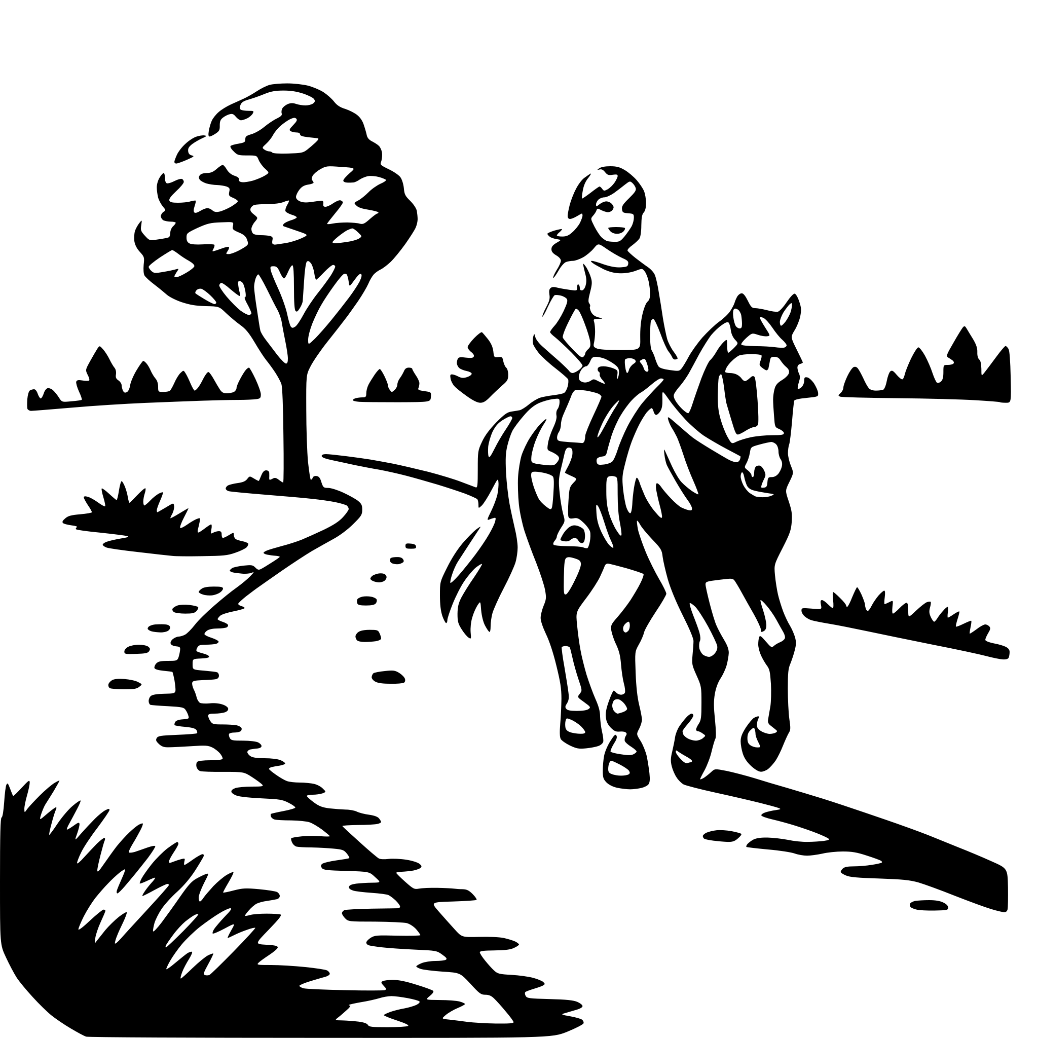 AI-generated SVG of a horseback riding trail