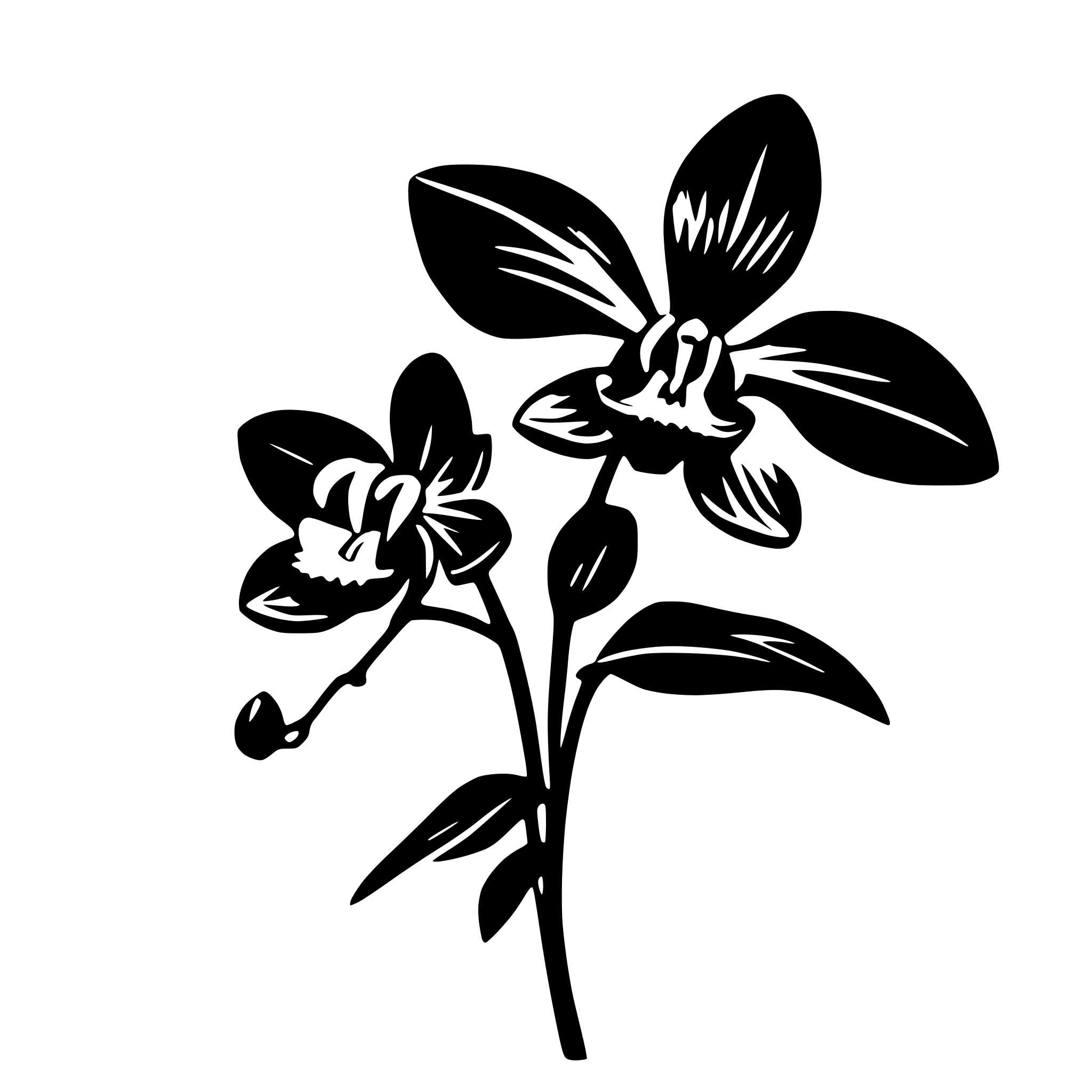 AI-generated SVG of 'orchid flower silhoutte'