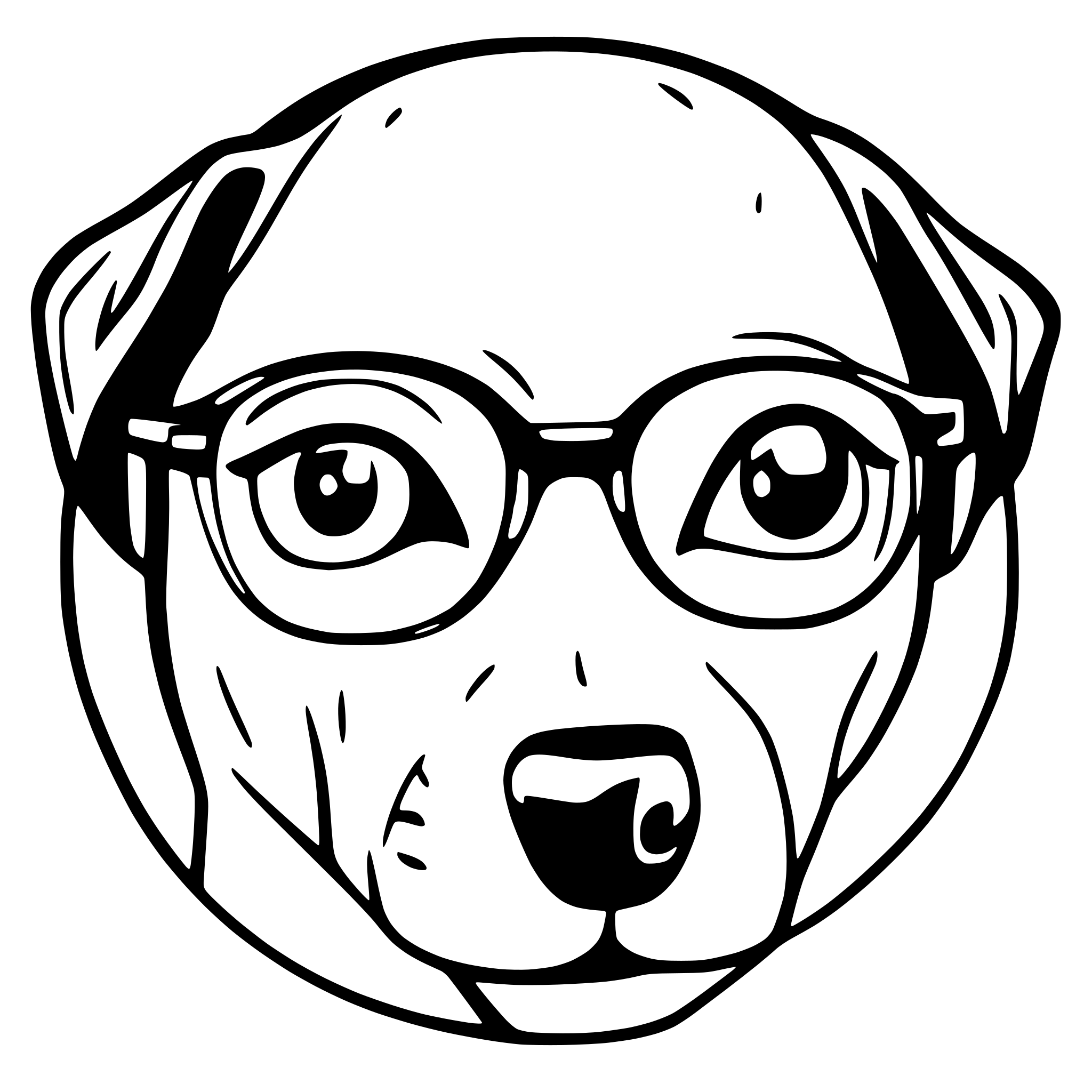 AI-generated SVG of 'cachorro pastor alemao de oculos'