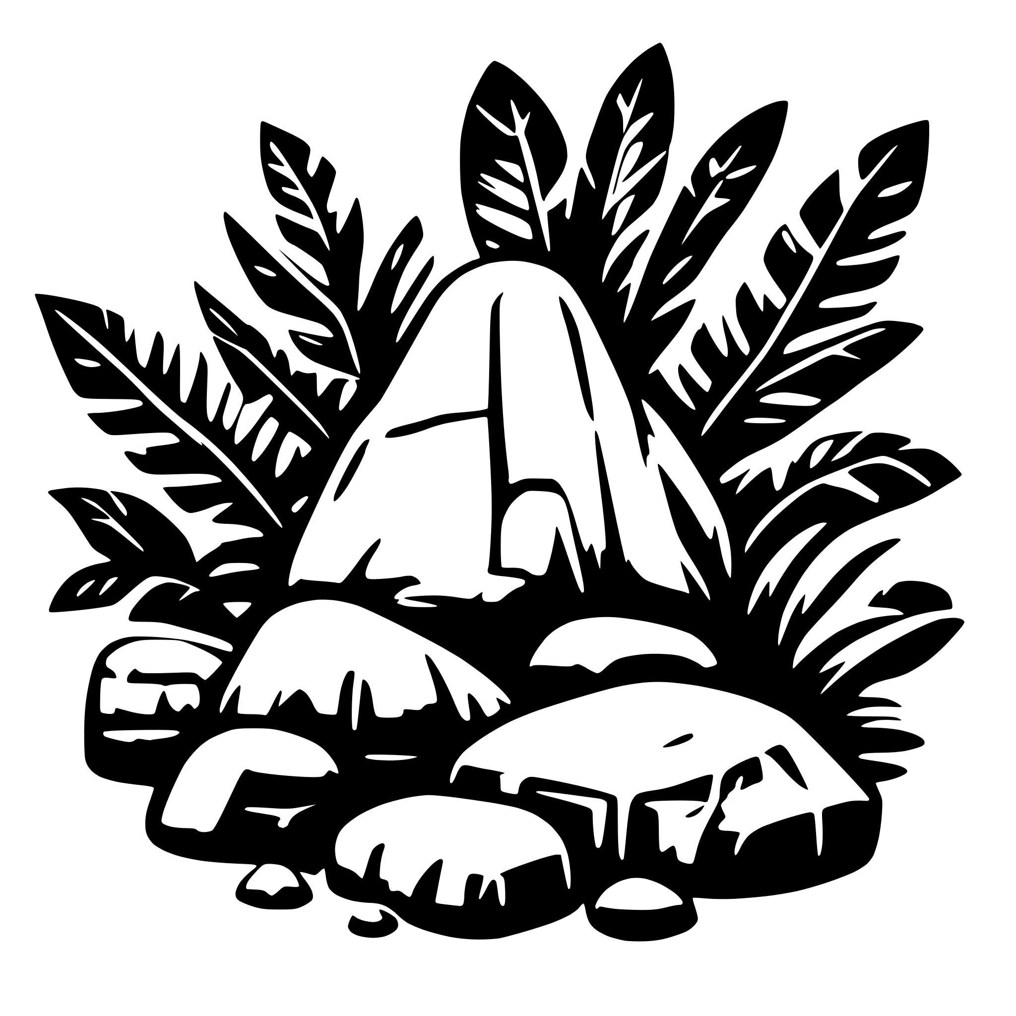 AI-generated SVG of 'jungle stones'
