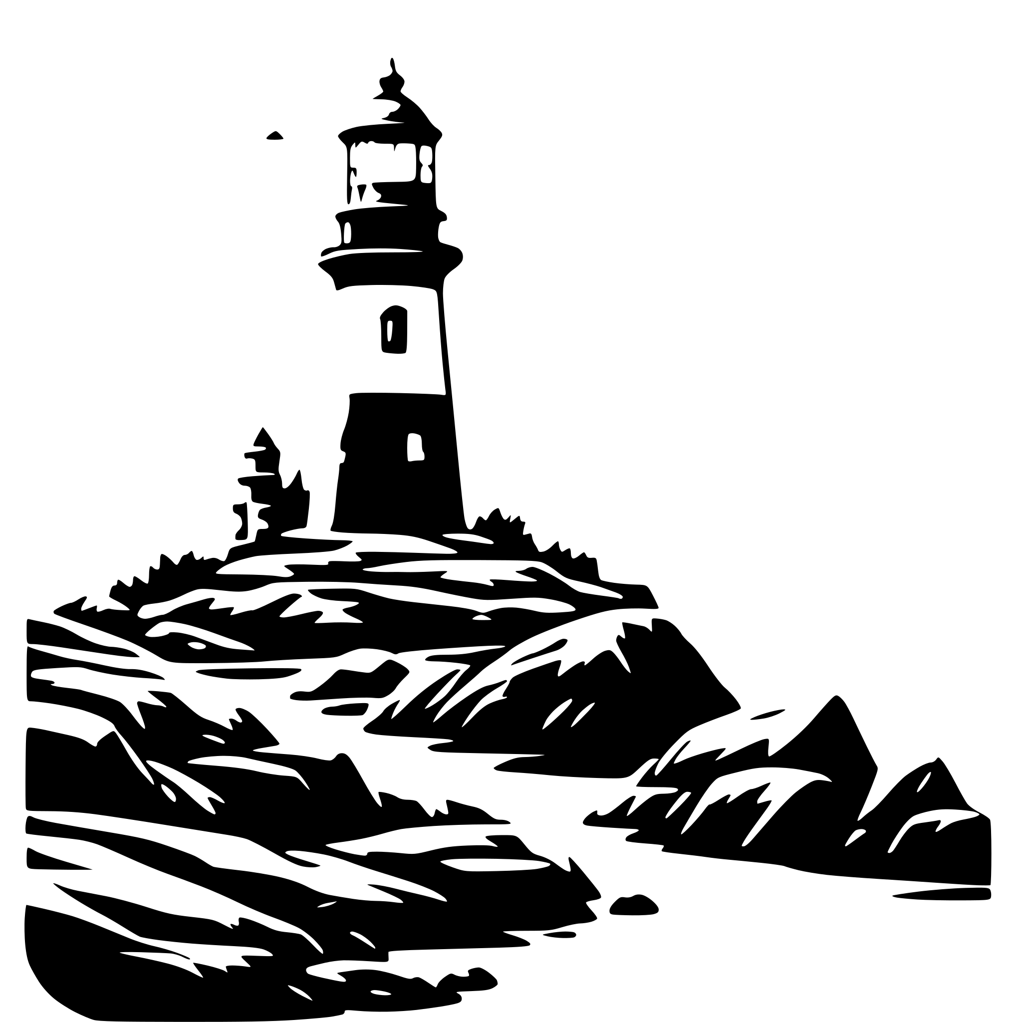 AI-generated SVG of a A lighthouse on a rocky shore