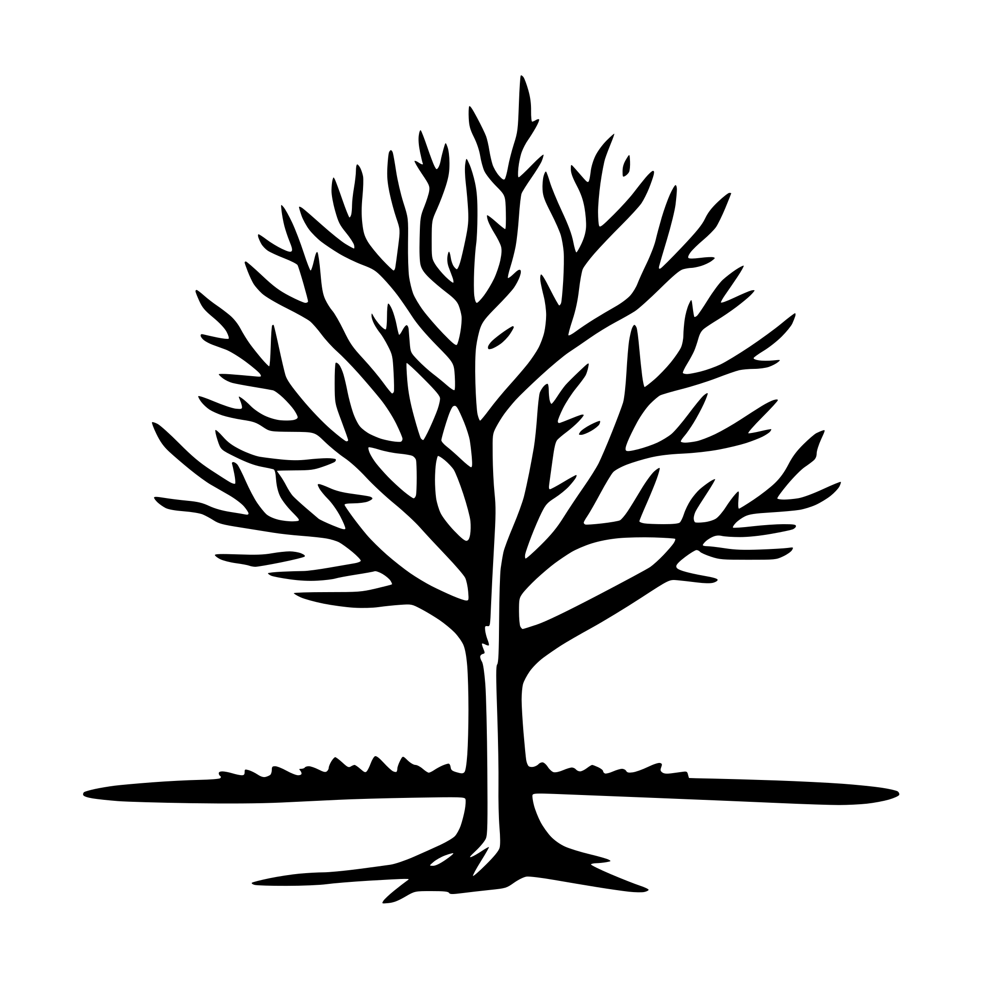 AI-generated SVG of a single fall tree without leaves