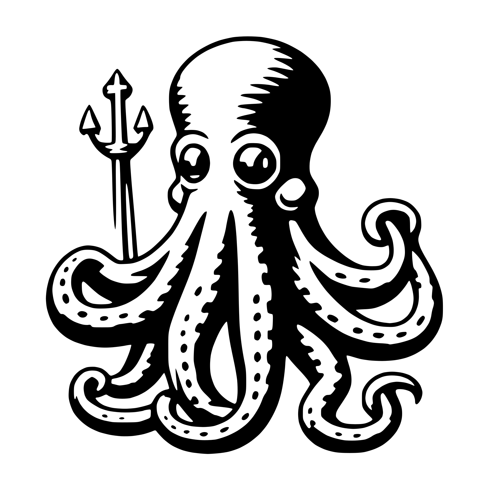 AI-generated SVG of a octopus with anchor